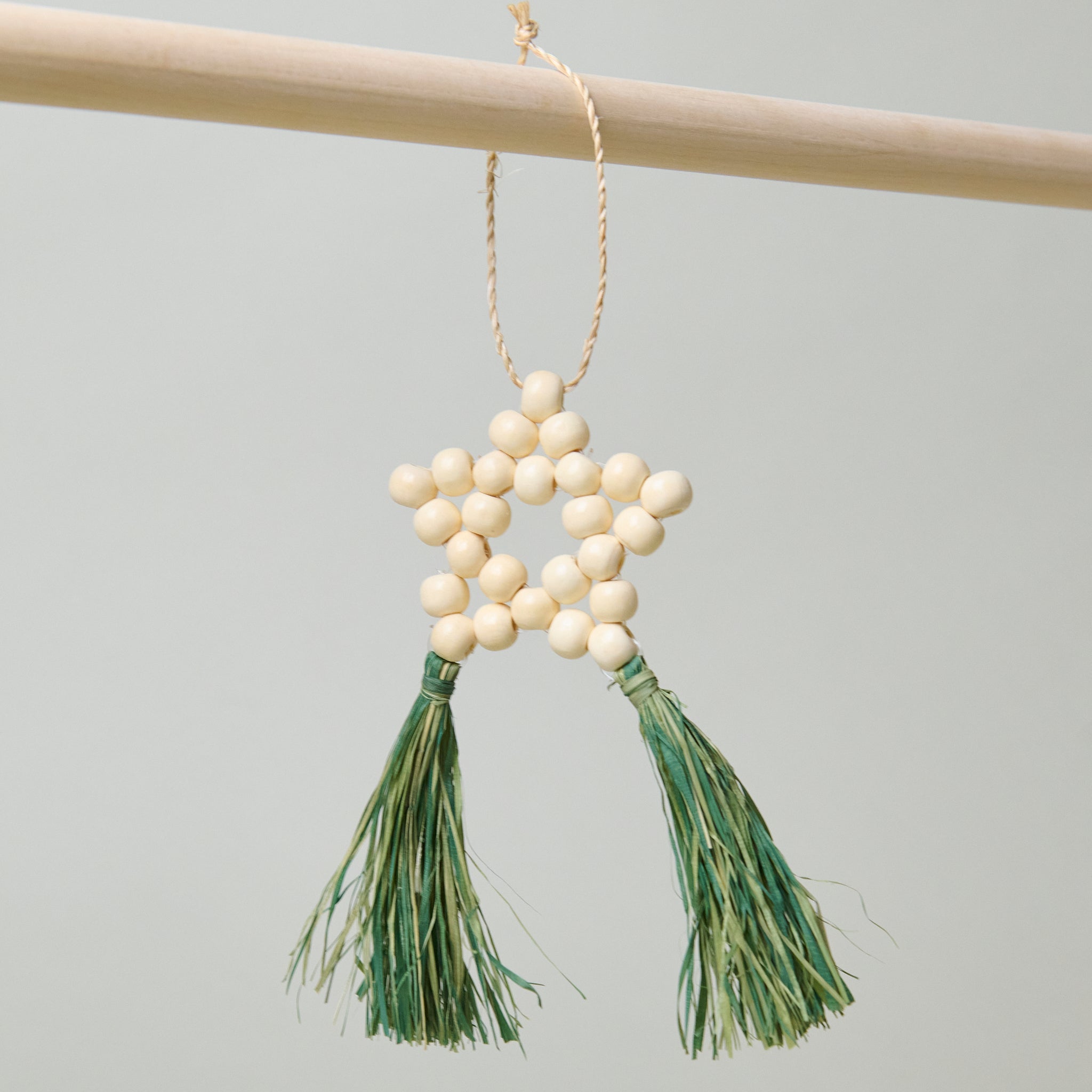 Beaded Parol Star Ornament, Green