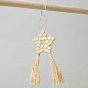 Beaded Parol Star Ornament, Natural