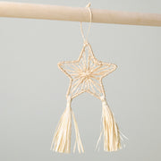 Abaca Parol Star Ornament, Natural
