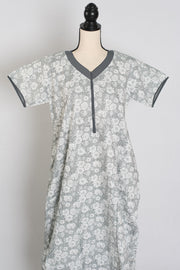 Printed Gray Pure Cotton Nightwear in Regular Size