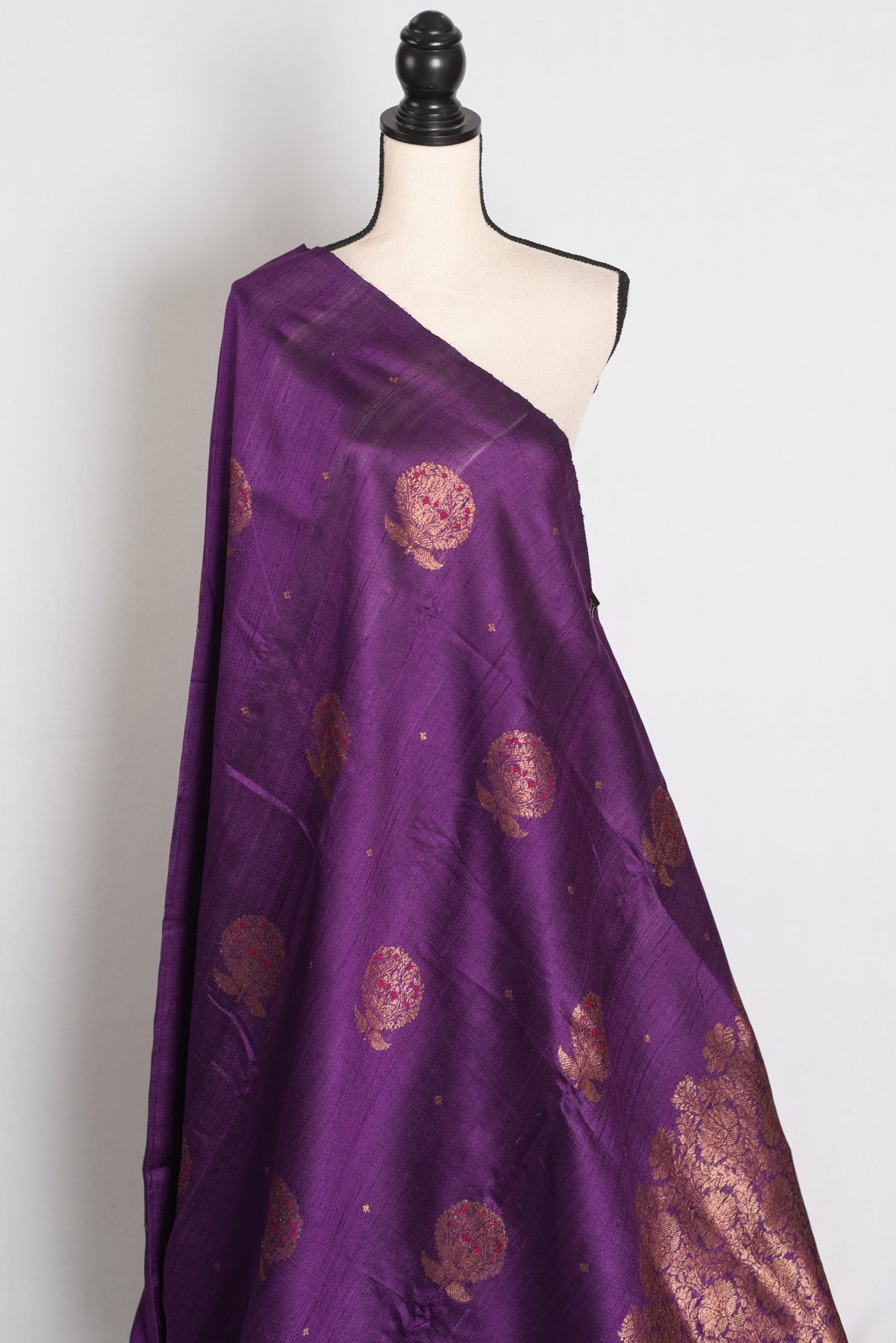 Trina : Purple Minakari Handwoven Pure Raw Silk Banarasi Saree | Silk Mark