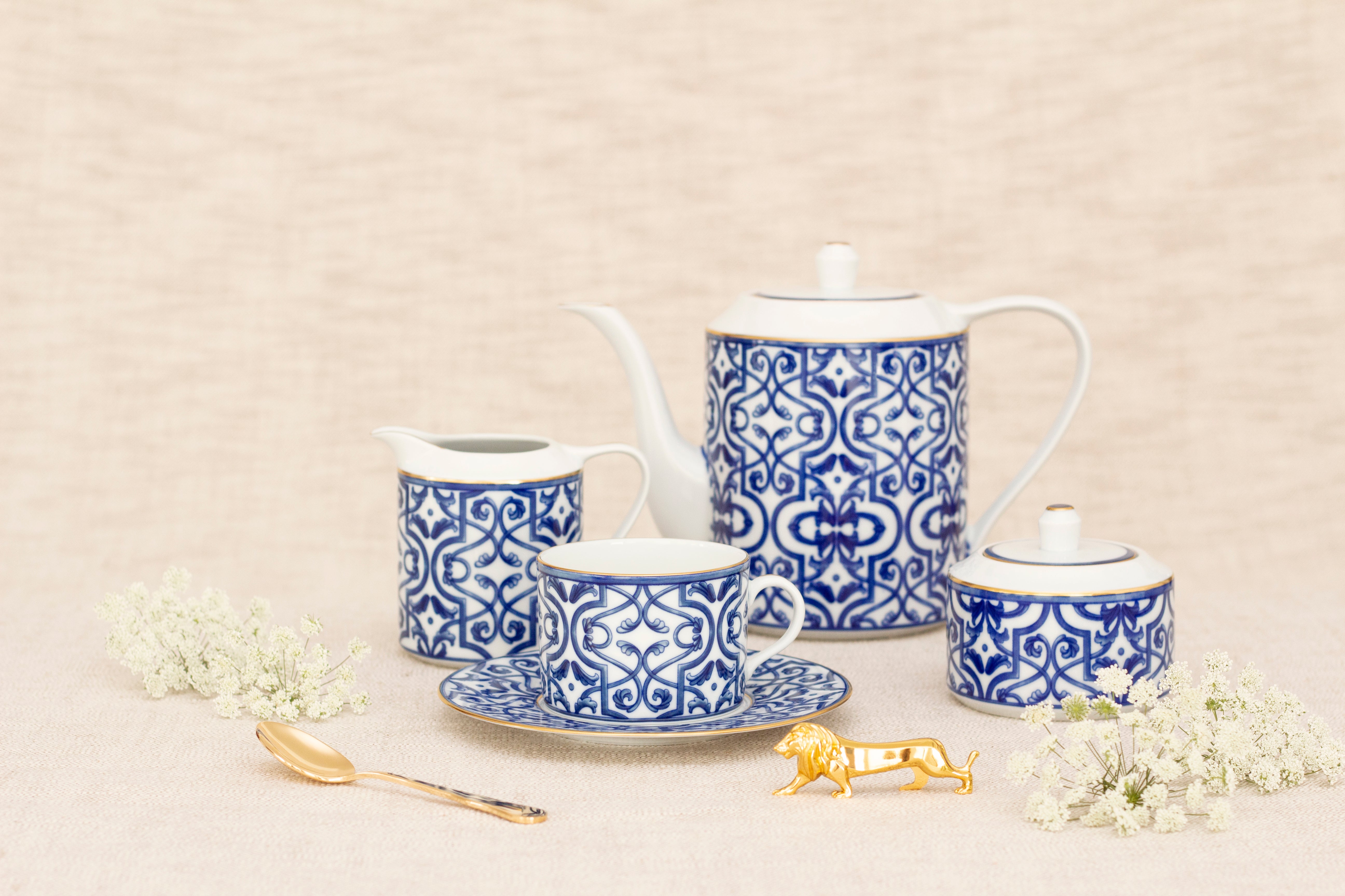 Blue Legacy Tea Cup + Saucer (Set of 4)