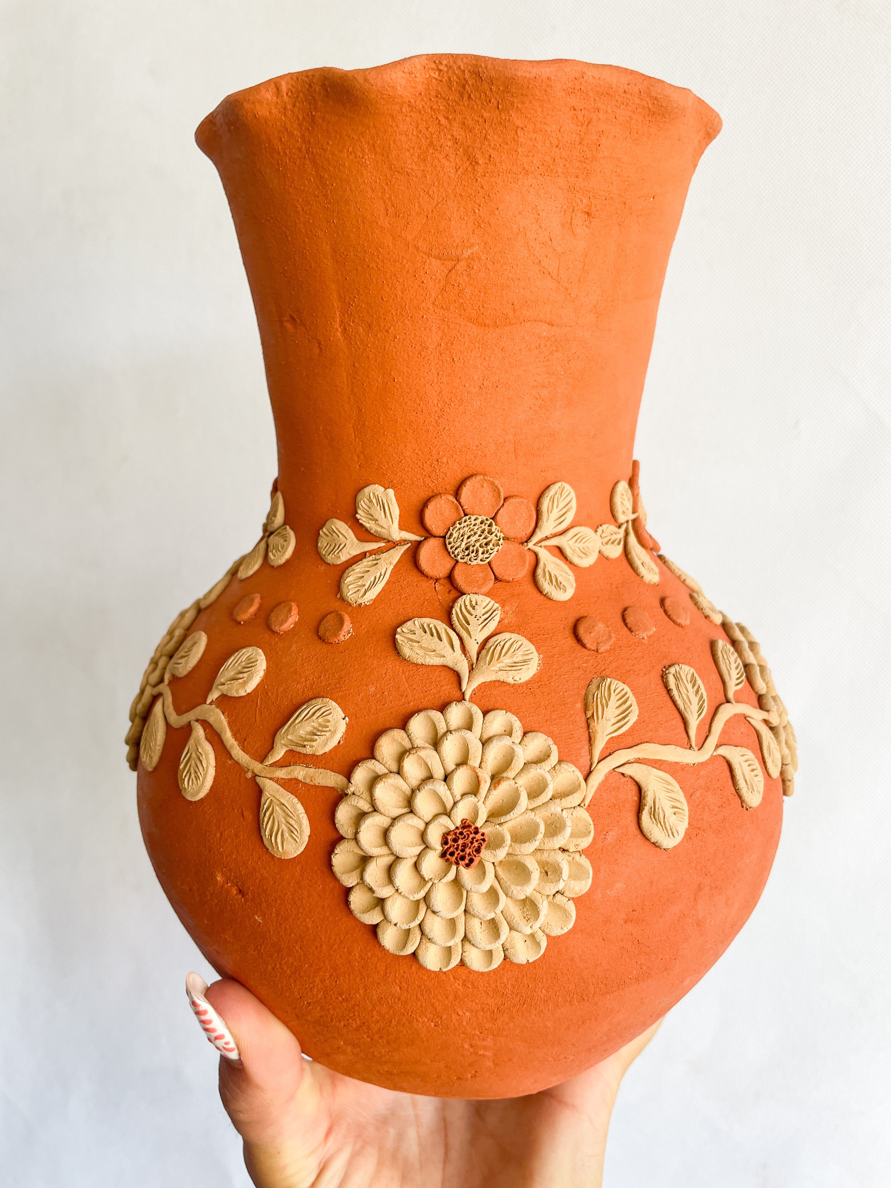 Velasco Oaxaca Red Clay Vase - Florero Barro