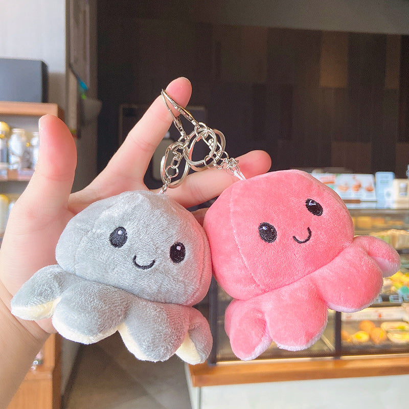 Plush Flip Octopus Keychain Pendant