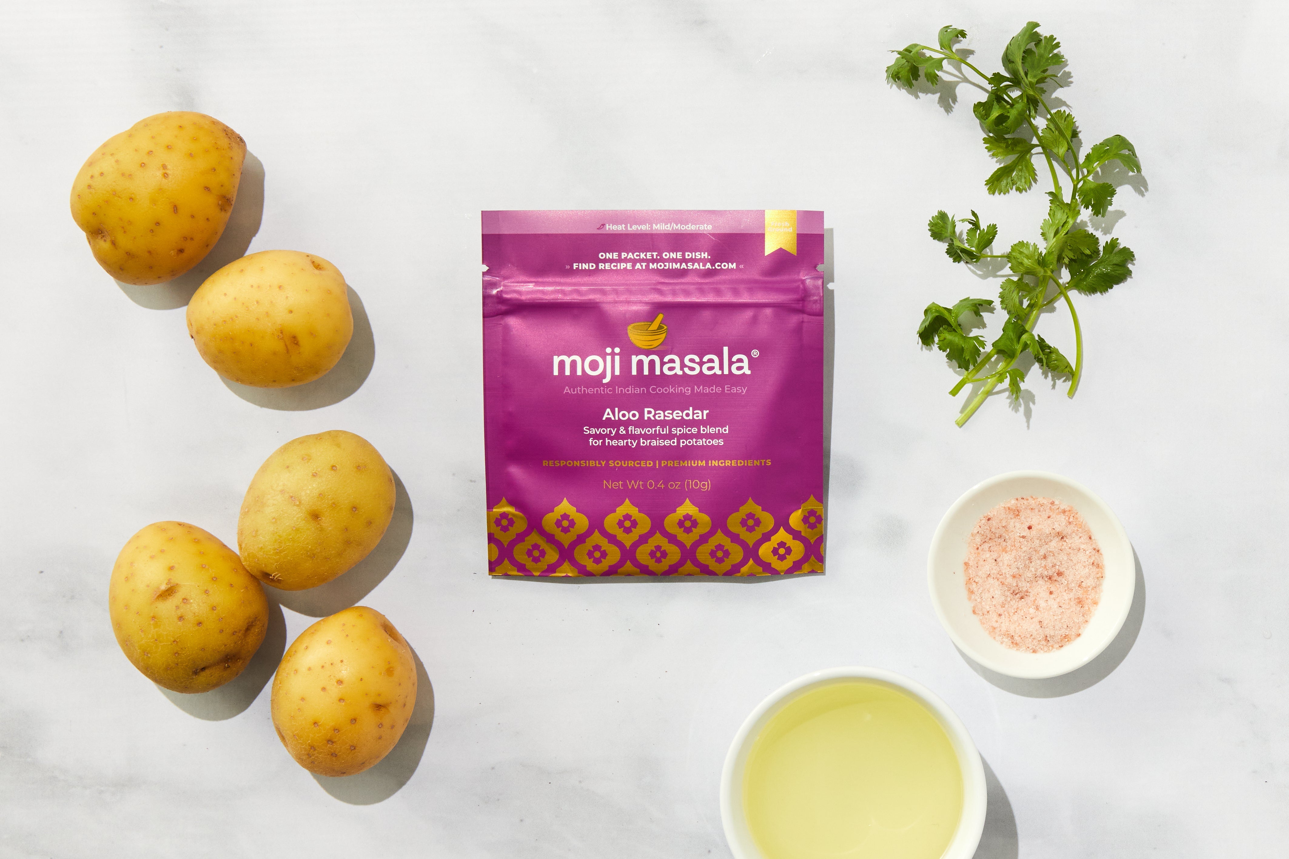 Vegan Indian Spice Gift Set – Spinach Curry, Cauliflower Curry & Potato Curry | 3 Plant-Based Dishes, Pre-Measured | moji masala®