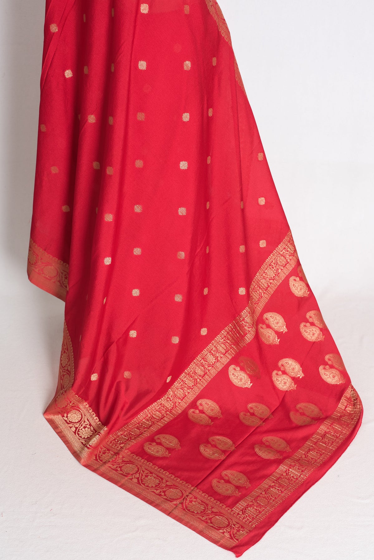 Rikta: Red and Gold Lightweight Semi Georgette Banarasi Saree