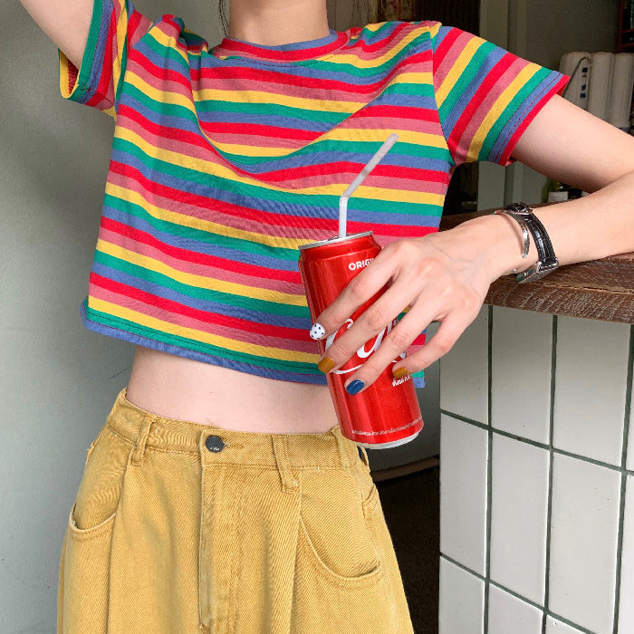 Rainbow Stripe Short Sleeve T-Shirt