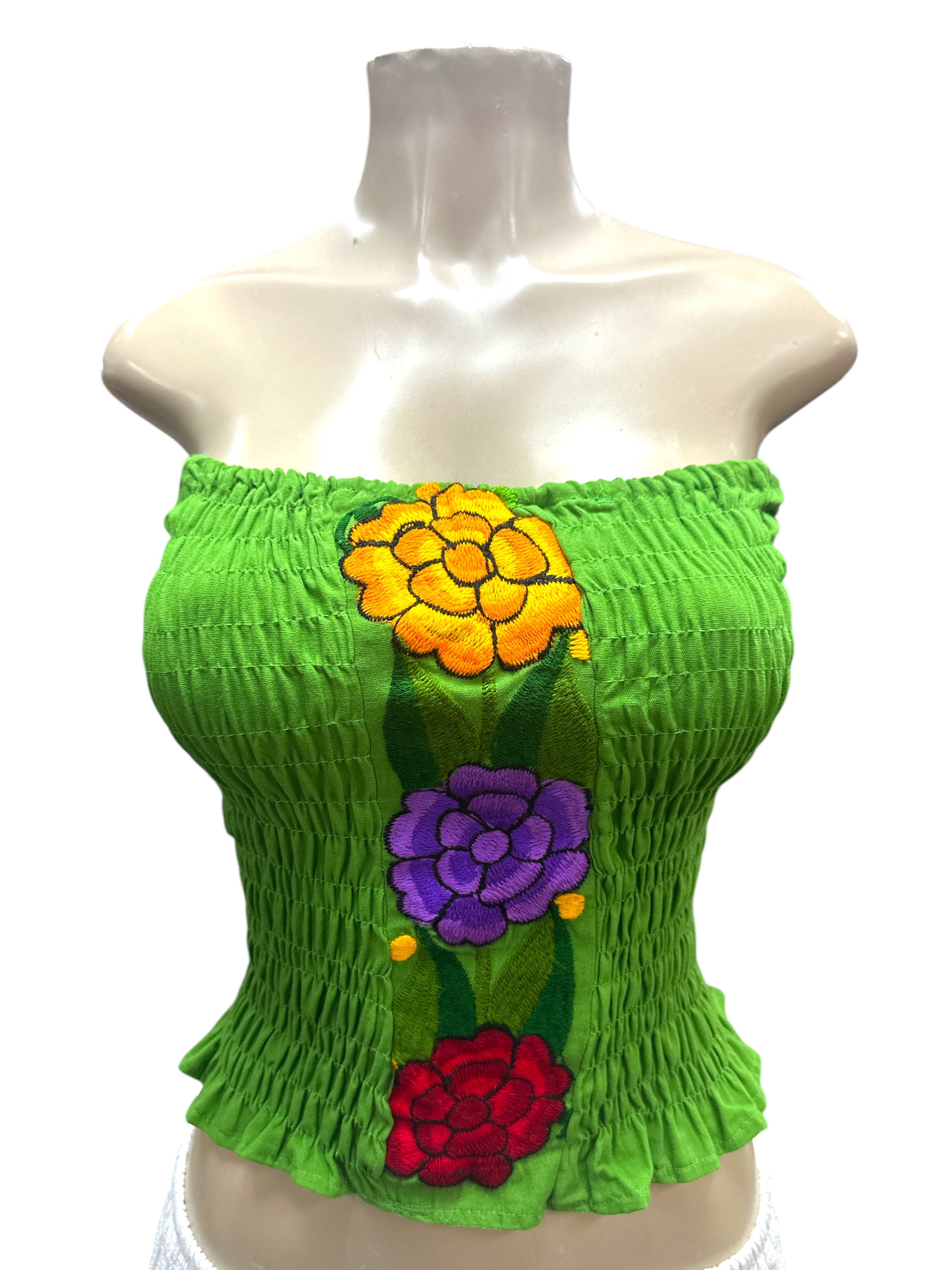 Floral Strapless Crop Top