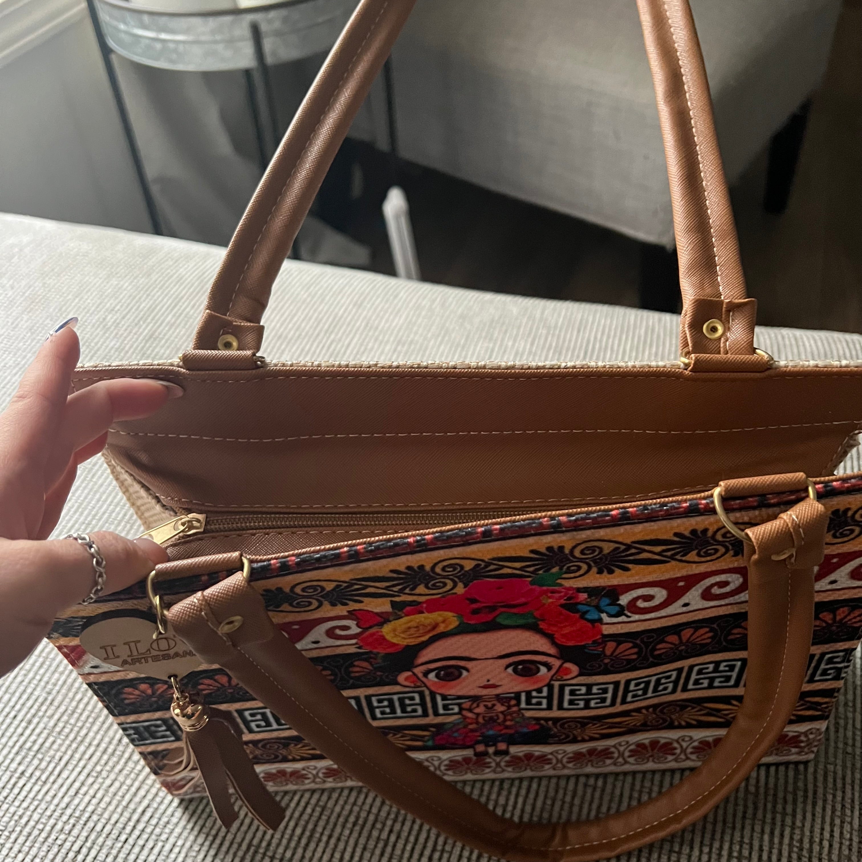 Frida Kahlo Neutral Artisan Bag