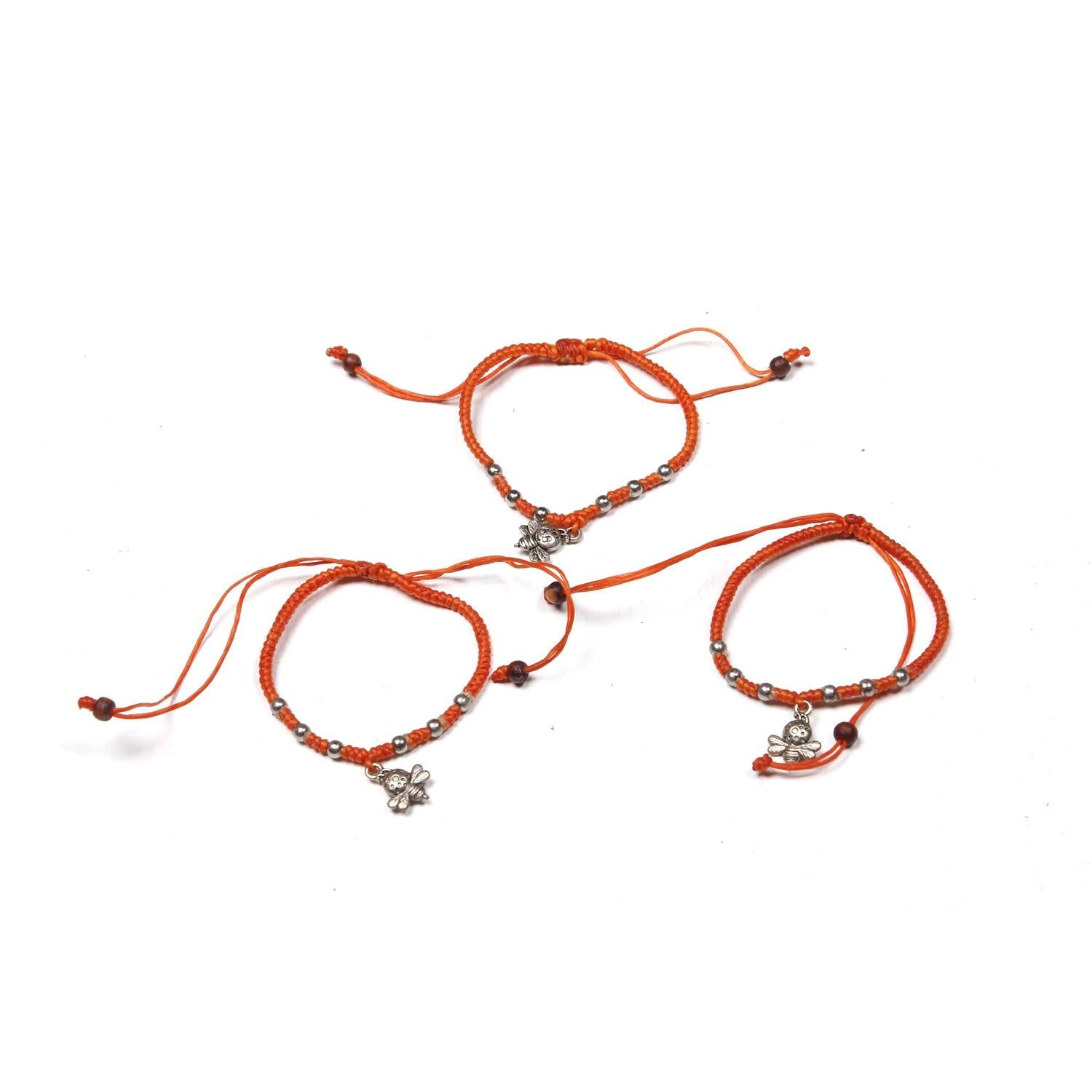 Hmong Silver .925 Charm Adjustable Bracelet - Thailand
