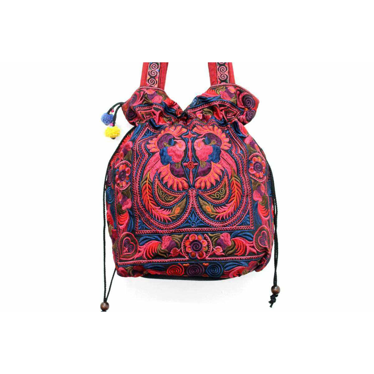 Cinch Hmong Embroidered Shoulder Purse - Thailand