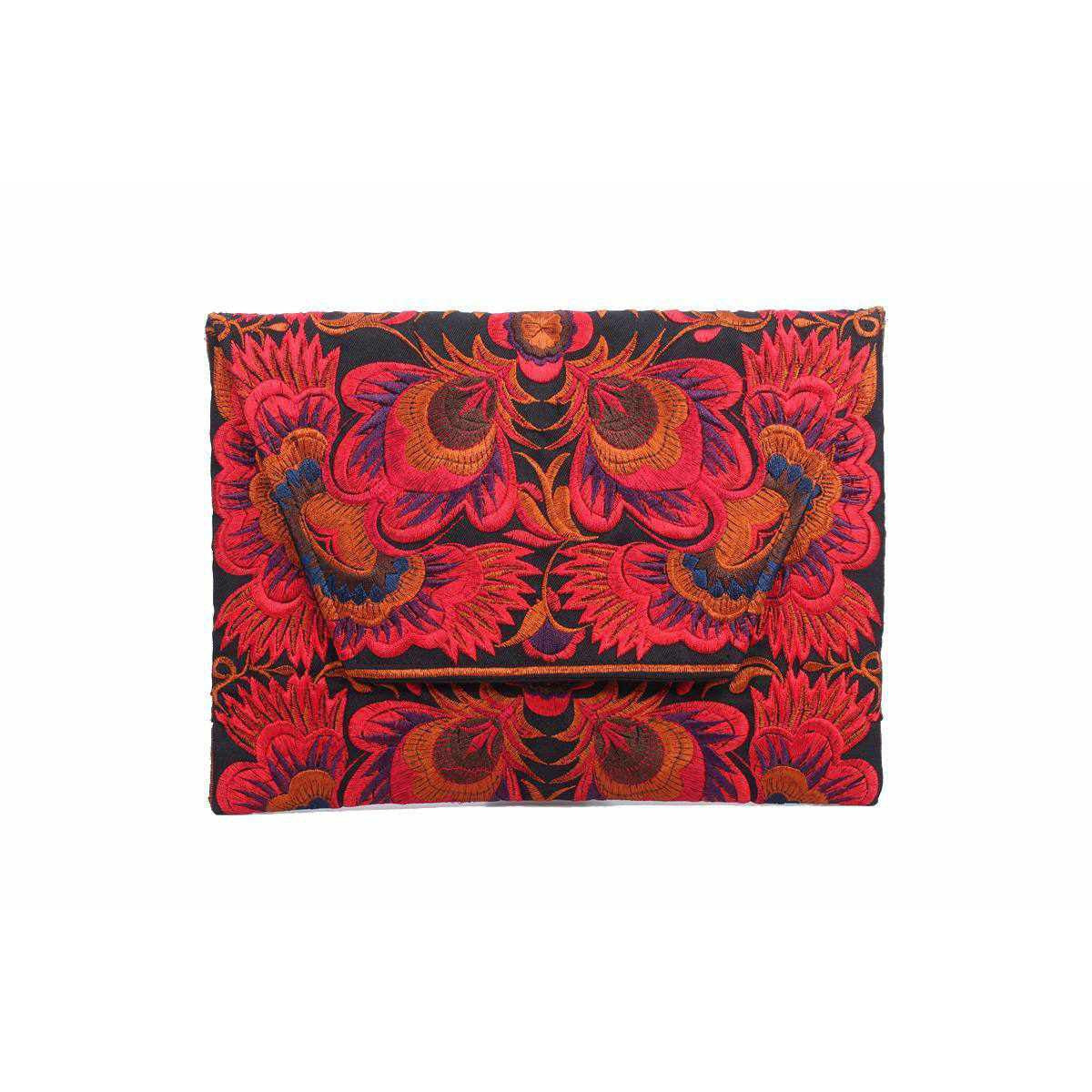 Boho Style Embroidered Clutch Bag - Thailand