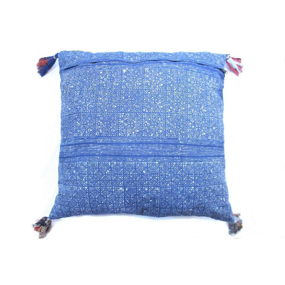 Batik Printed Embroidery Fabric Geometric Cushion- Thailand
