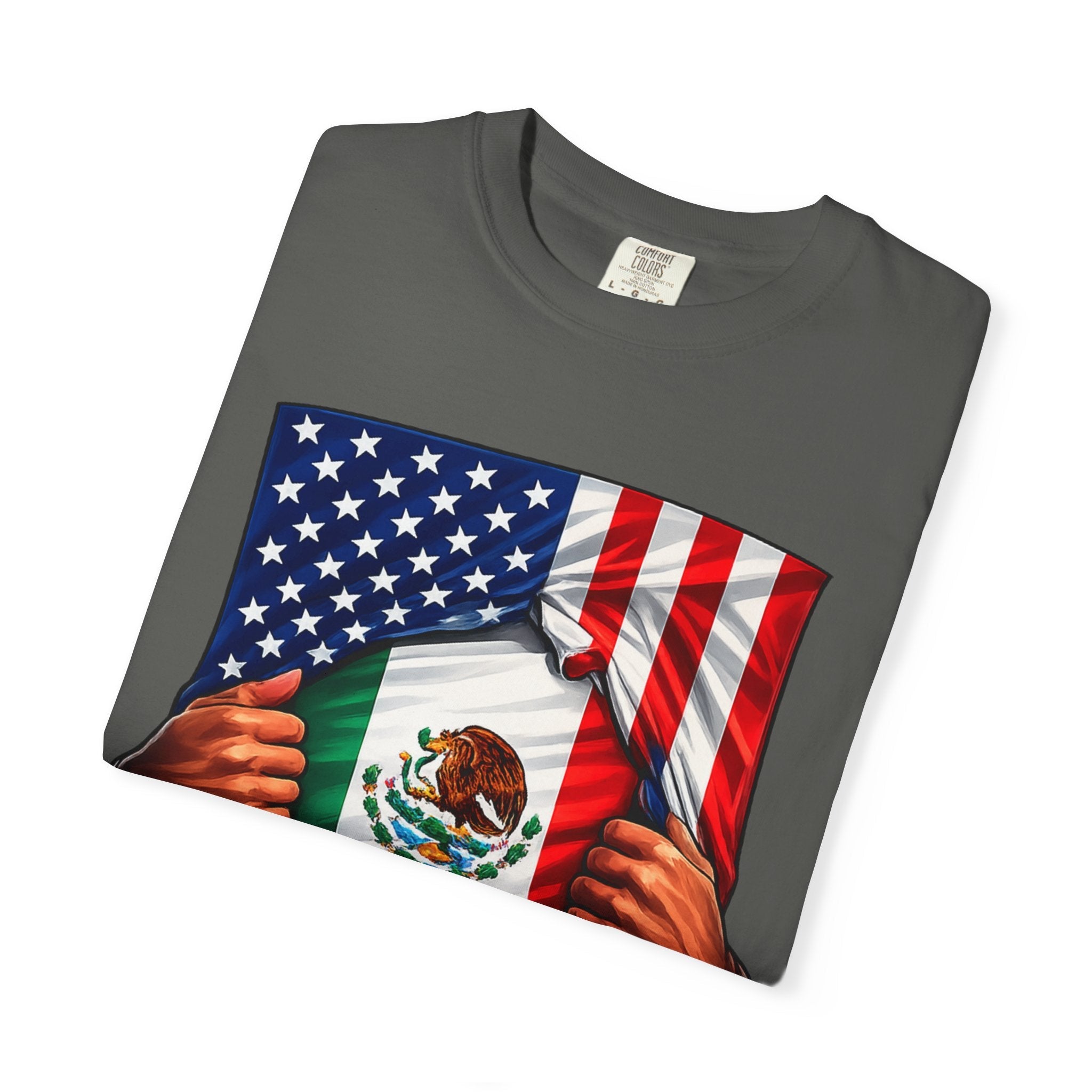 Mexico Flag + USA Flag Pride T-shirt | Mexican + American Flag Rip 4th Of July | Funny Viral Latino Tees | Unisex - 4 Colors