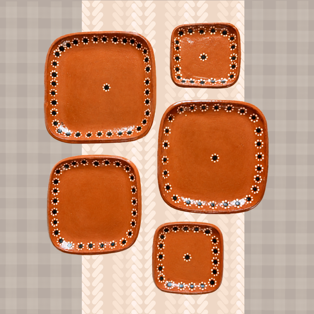 Squared Traditional Pottery Plates