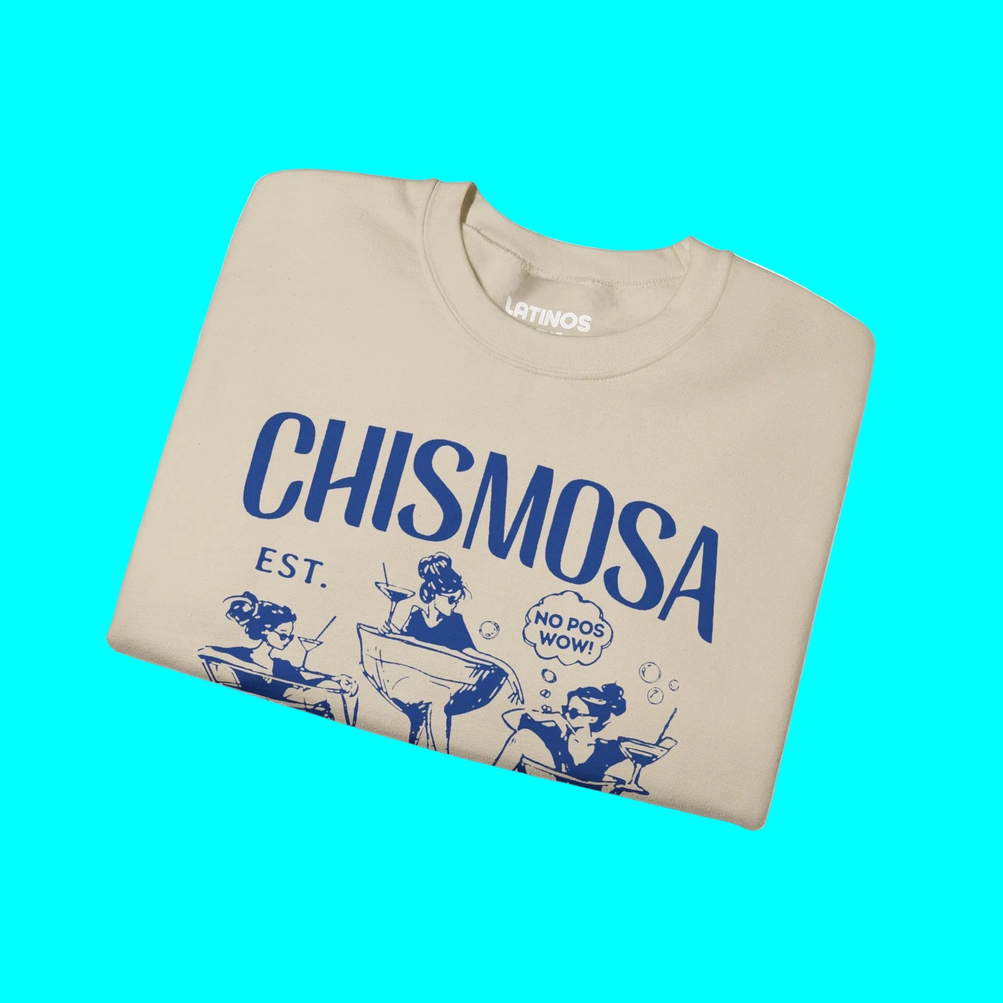 Chismosa Social Club Crewneck Sweatshirt | No Pos Wow! By Invitation Only! Funny Latino Fleece-Lined Crewneck | 3 Colors Available