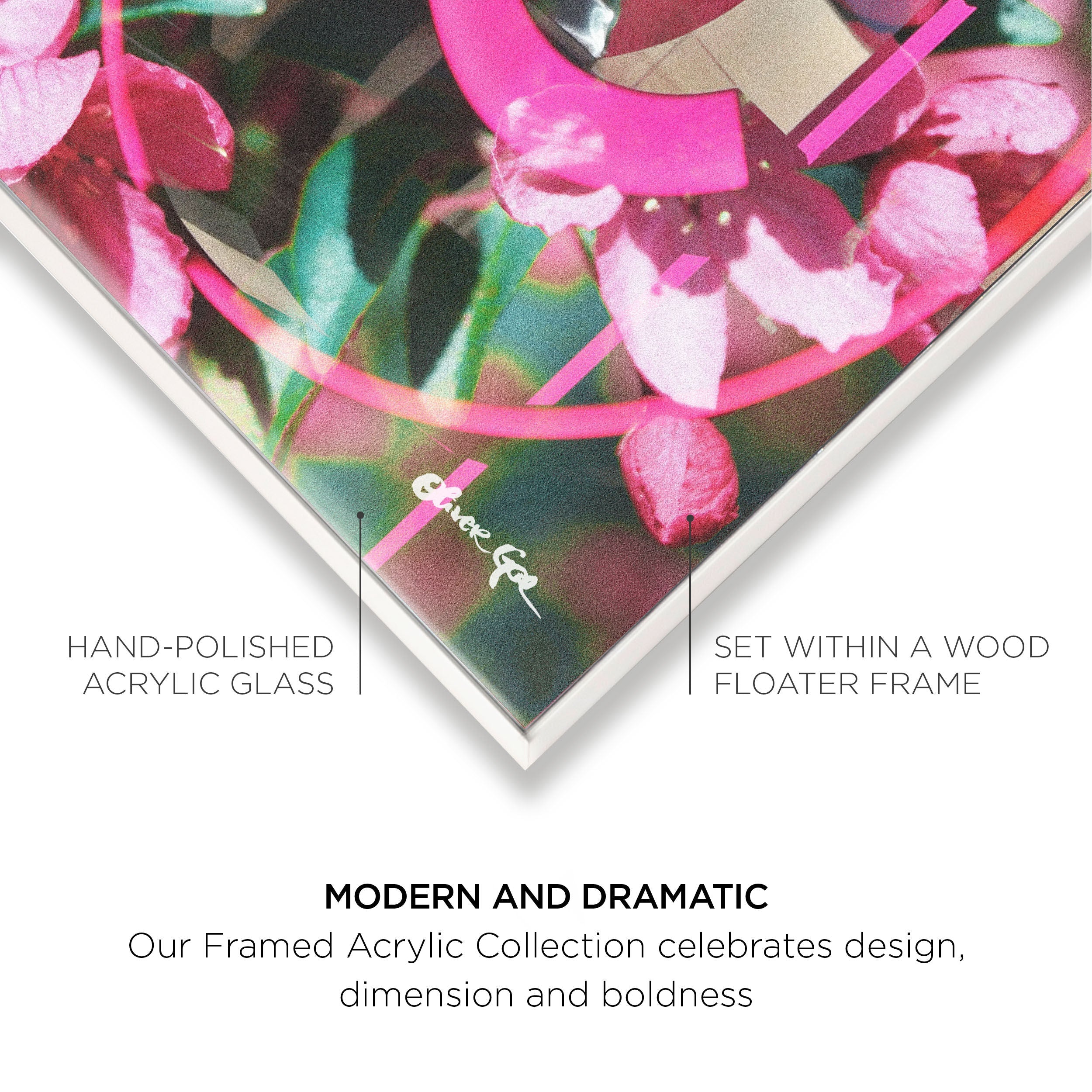 Double Blooming Fashion - Framed Acrylic Art