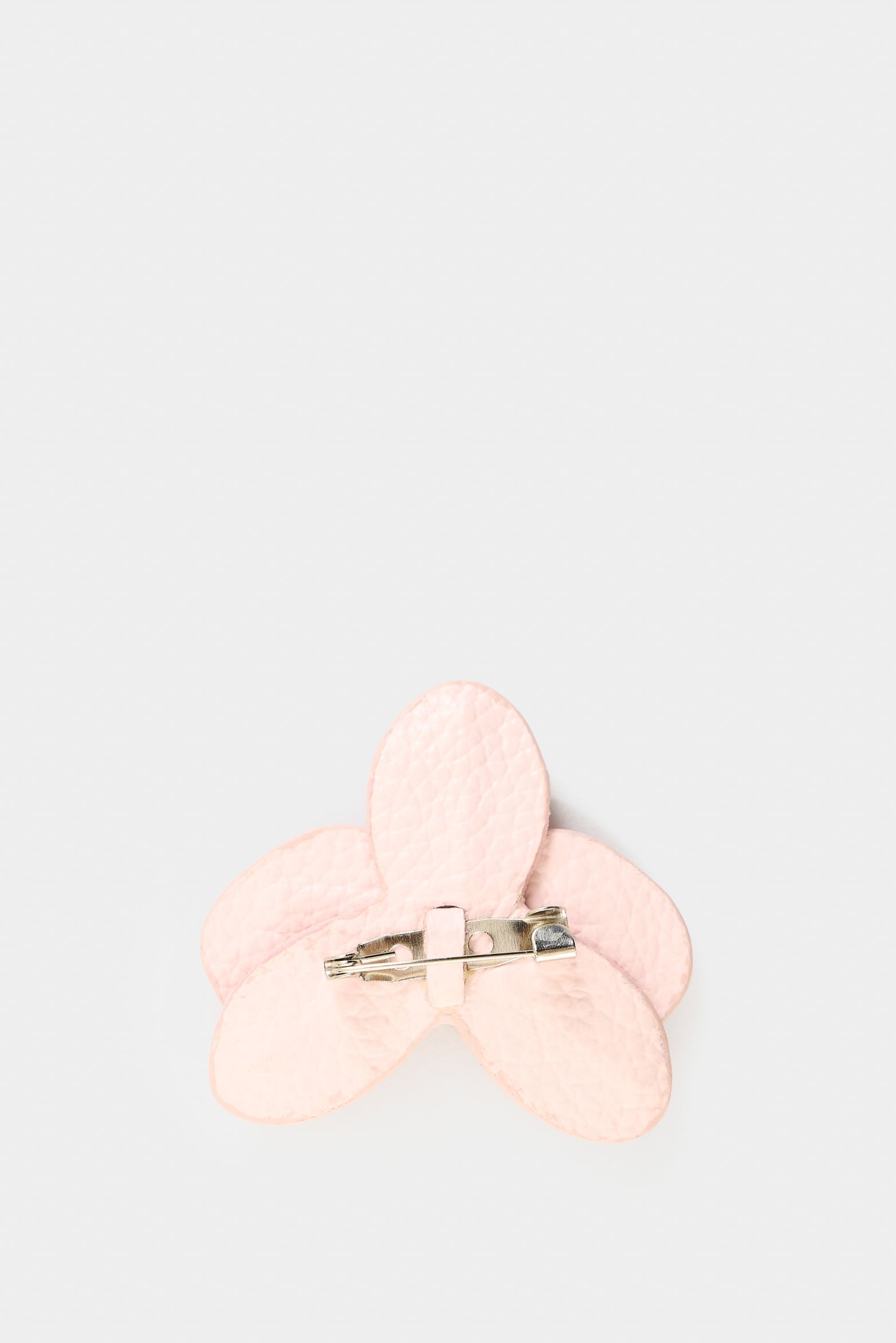Small leather orchid brooch for women