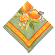 Lemons Green Provence Cotton Napkin by Tissus Toselli