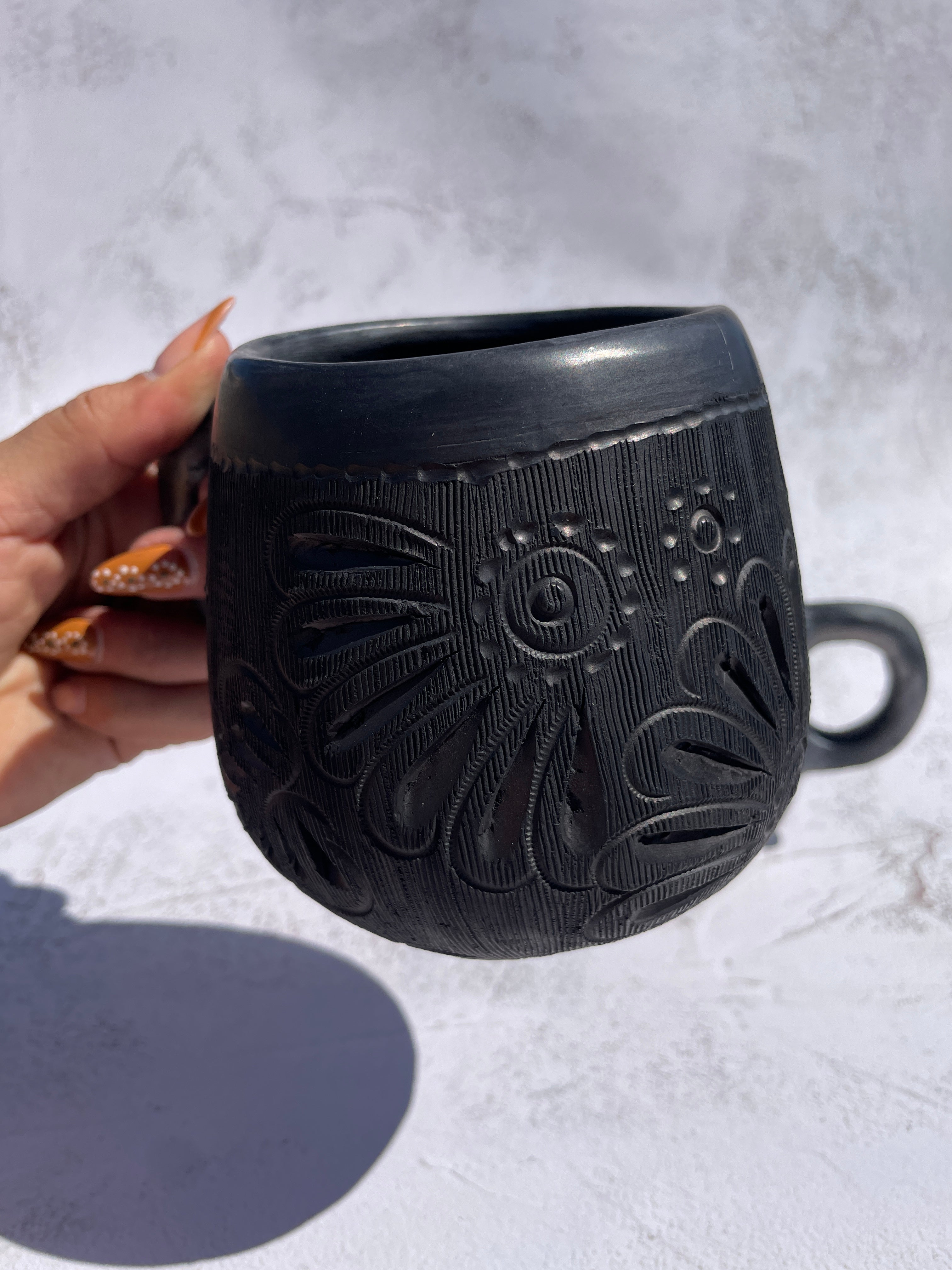 Oaxaca Black Clay Mugs - Taza Barro Negro