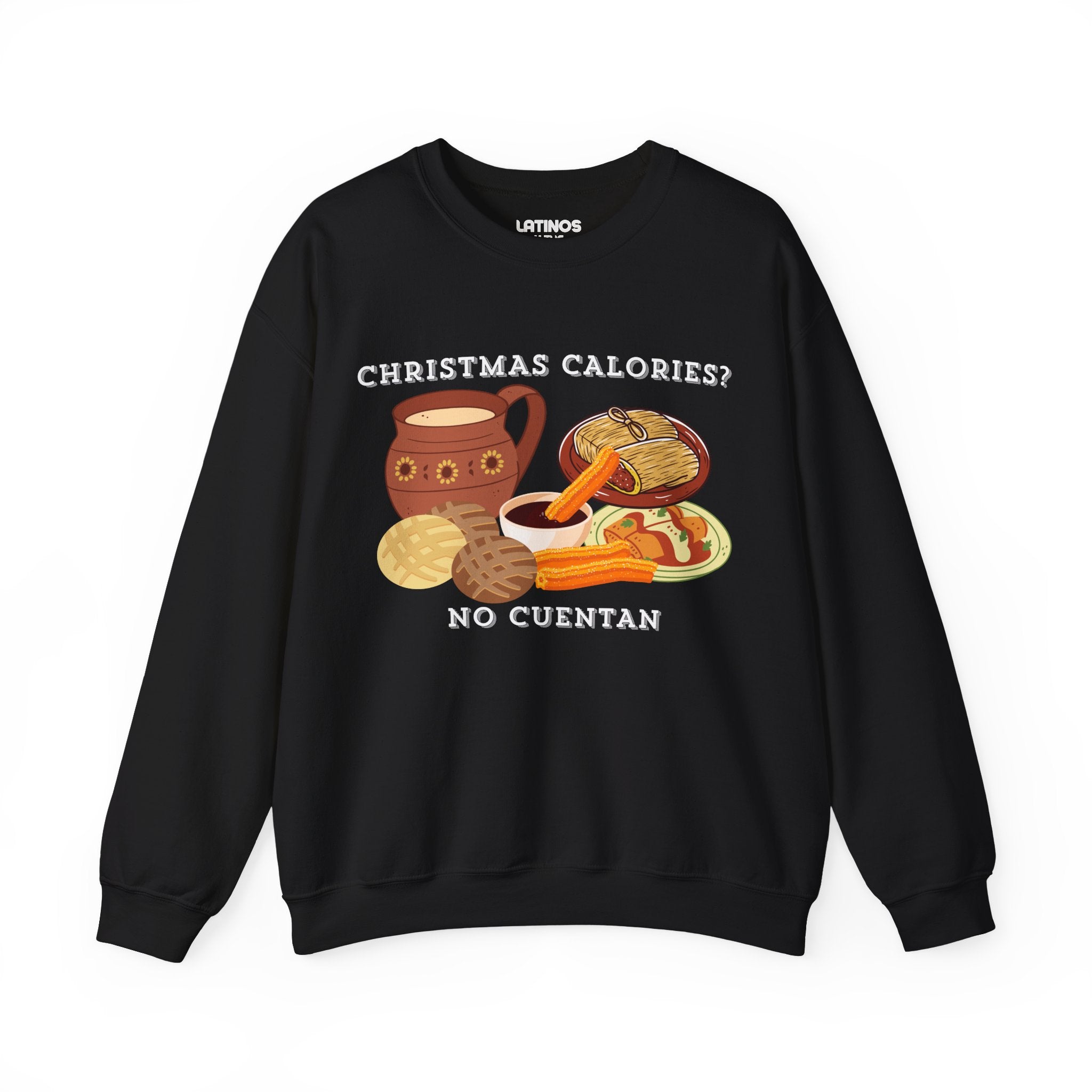Christmas Calories No Cuentan Comfy Crewneck Sweater | Latino Holiday | 3 Colors