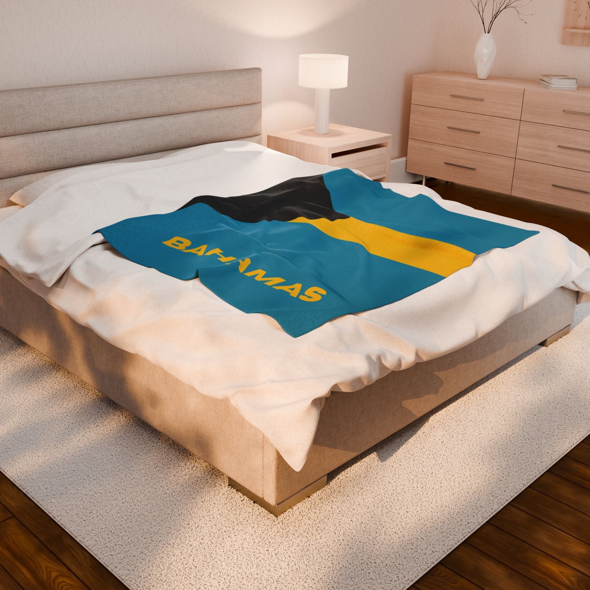 Bahamas Flag Velveteen Plush Blanket