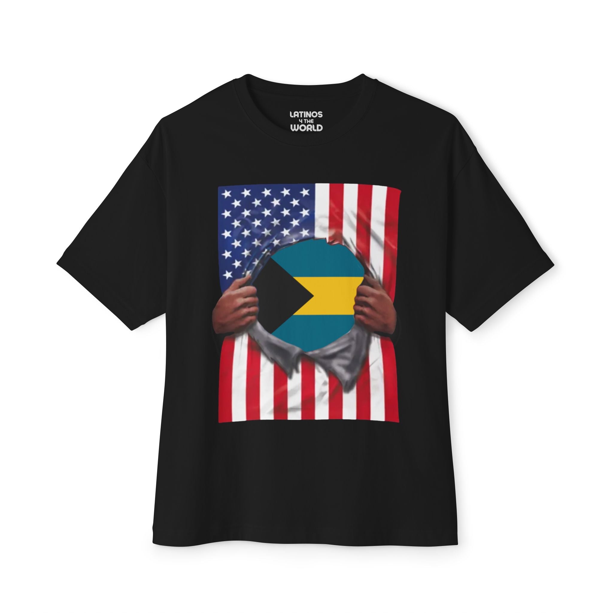 Bahamas + USA Flag T-shirt | Bahamian + American Flag Rip 4th Of July | Funny Latino Tees | 4 Colors