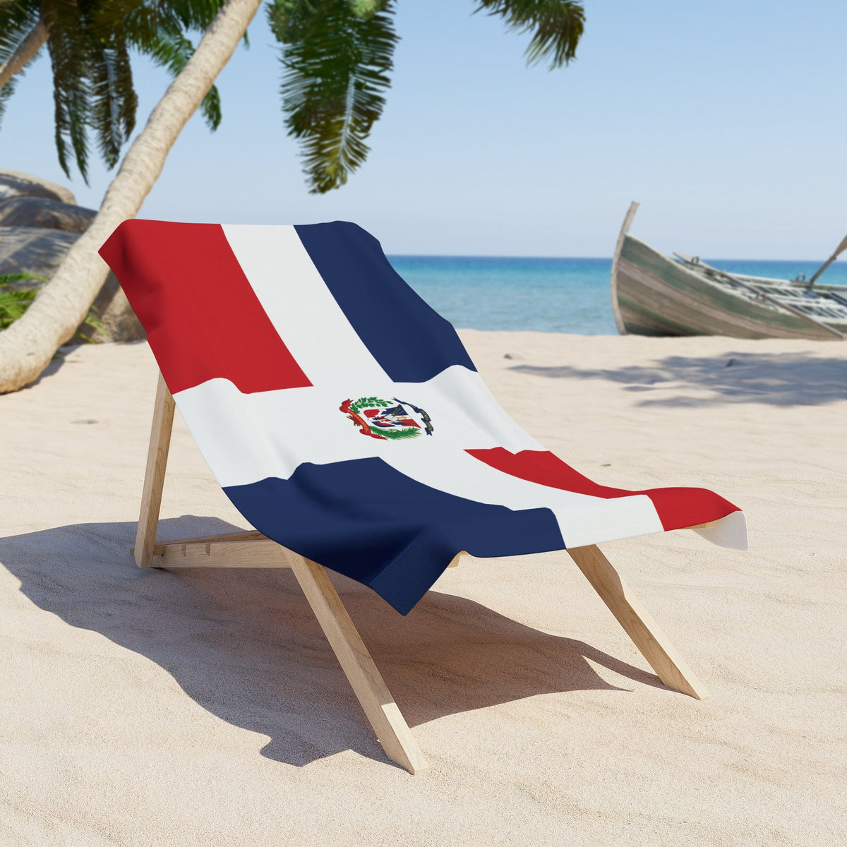 Dominican Republic Flag Beach Towel