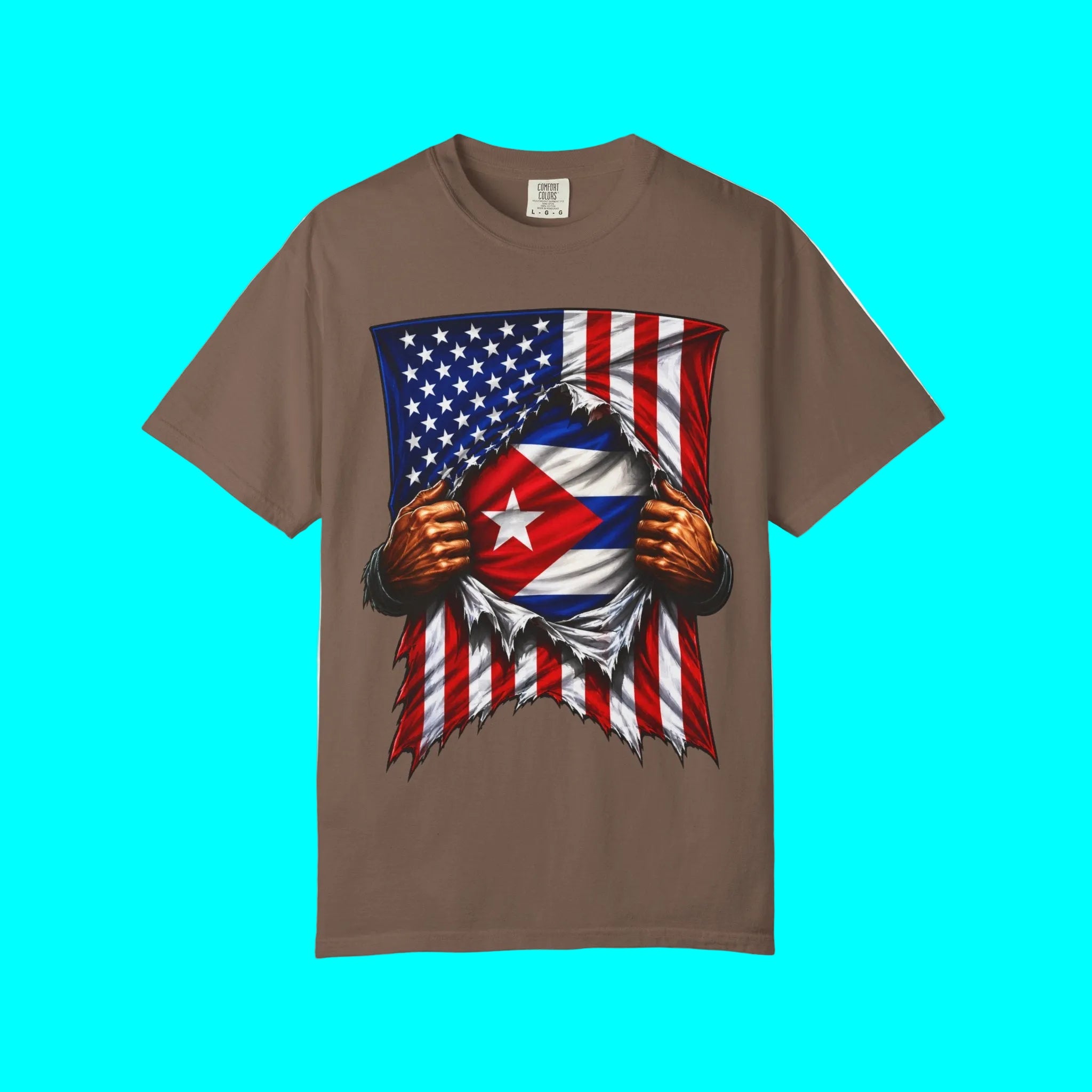 Cuba Flag + USA Flag Pride T-shirt | Cuban + American Pride 4th Of July | Funny Viral Latino Tees | Unisex - 4 Colors