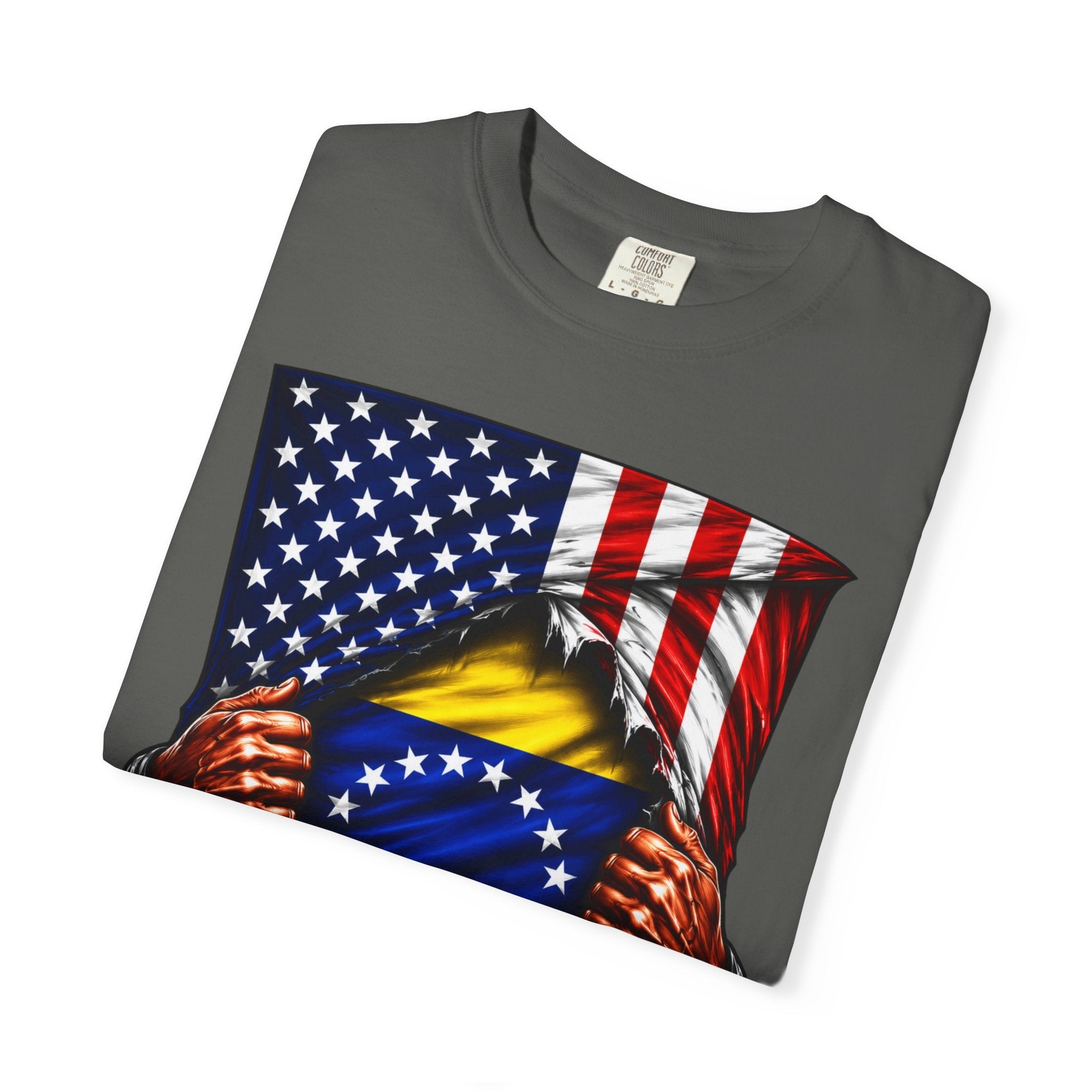 Venezuela Flag + USA Flag Pride T-shirt | Venezuelan + American Flag Rip 4th Of July | Funny Viral Latino Tees | Unisex - 4 Colors