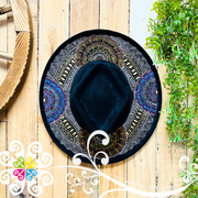 Black Rhombus Mitla Velvet Hat - Painted Hat