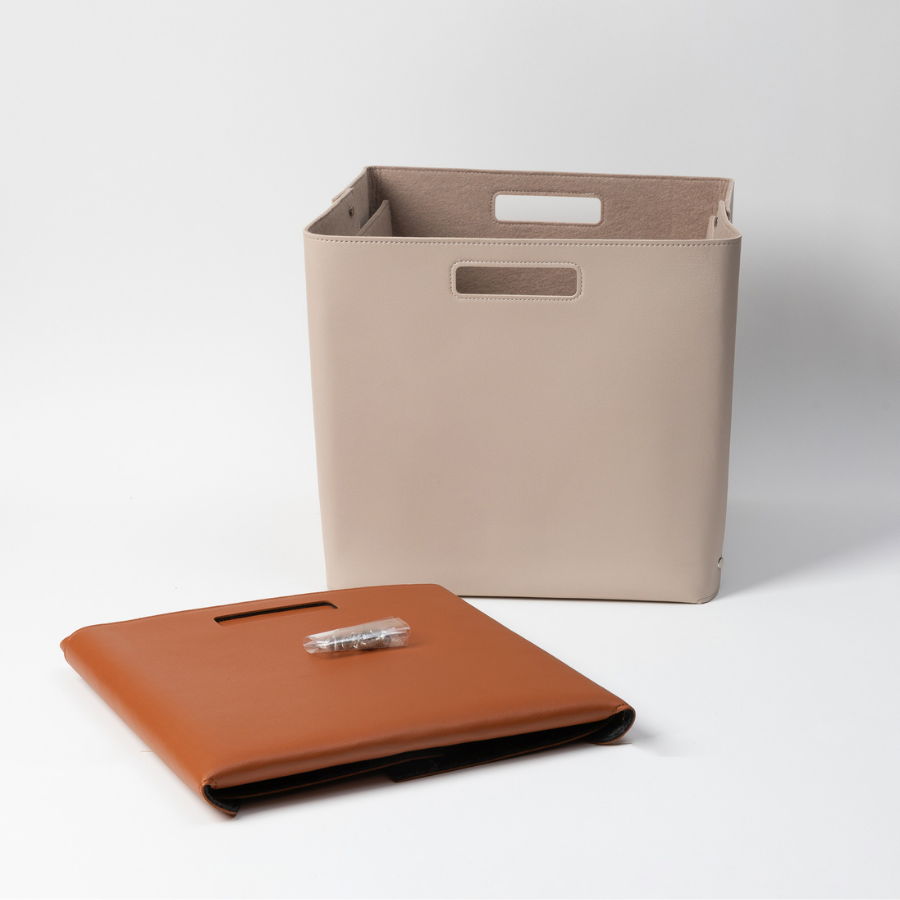 Set of Felt-lined Storage Basket for Cube Organizer