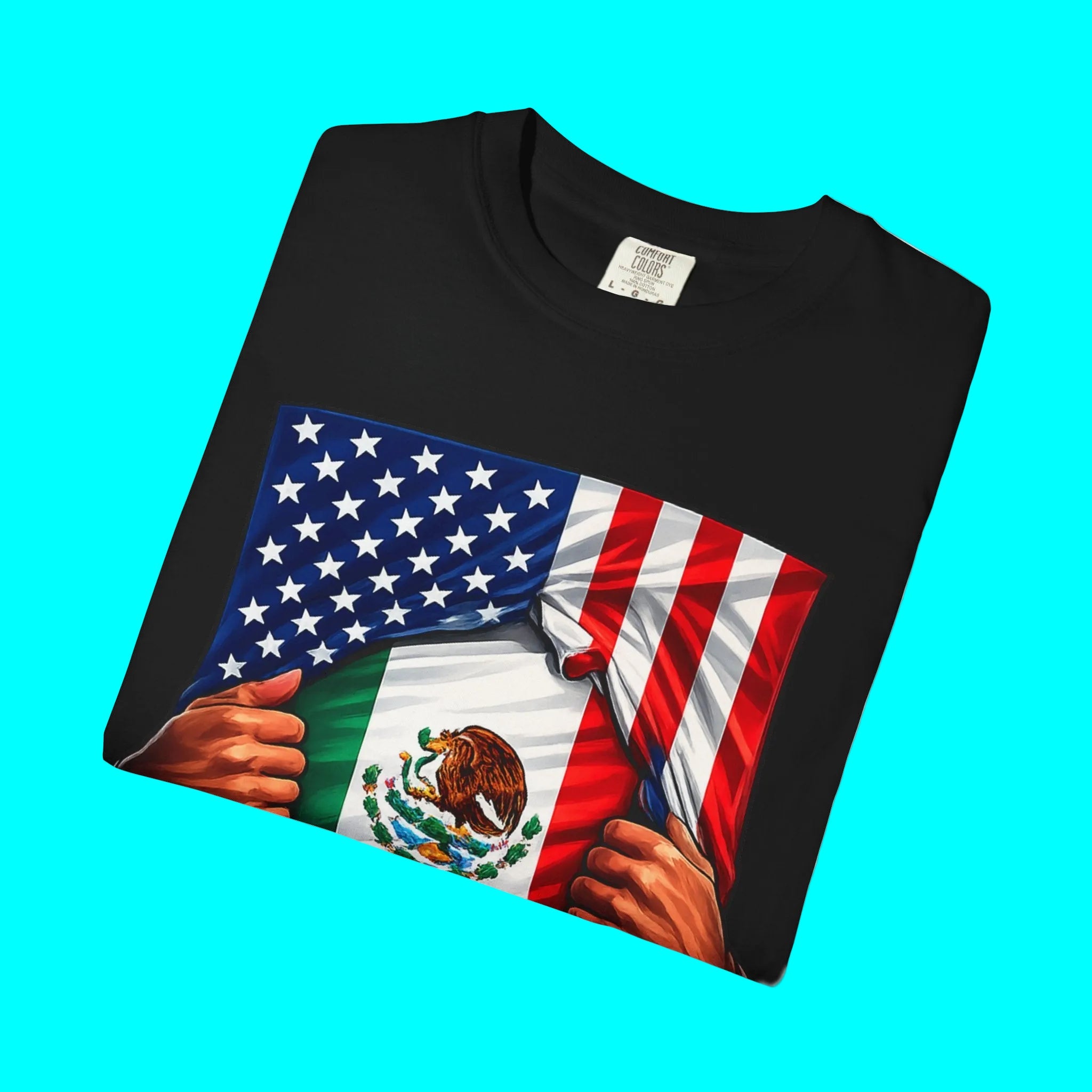 Mexico Flag + USA Flag Pride T-shirt | Mexican + American Flag Rip 4th Of July | Funny Viral Latino Tees | Unisex - 4 Colors