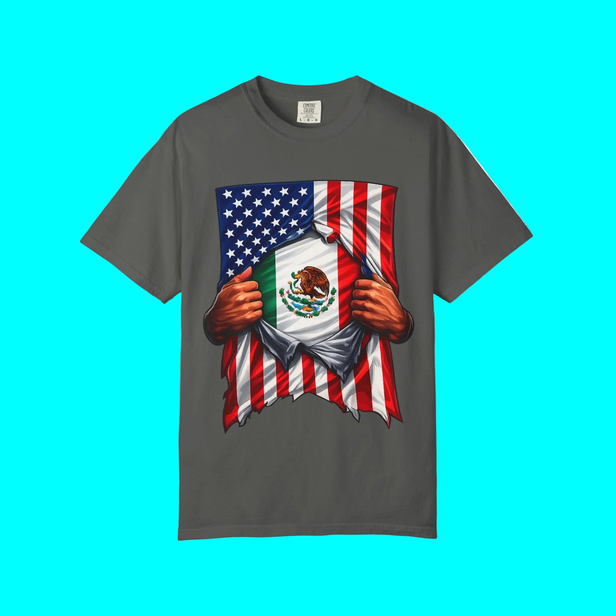 Mexico Flag + USA Flag Pride T-shirt | Mexican + American Flag Rip 4th Of July | Funny Viral Latino Tees | Unisex - 4 Colors