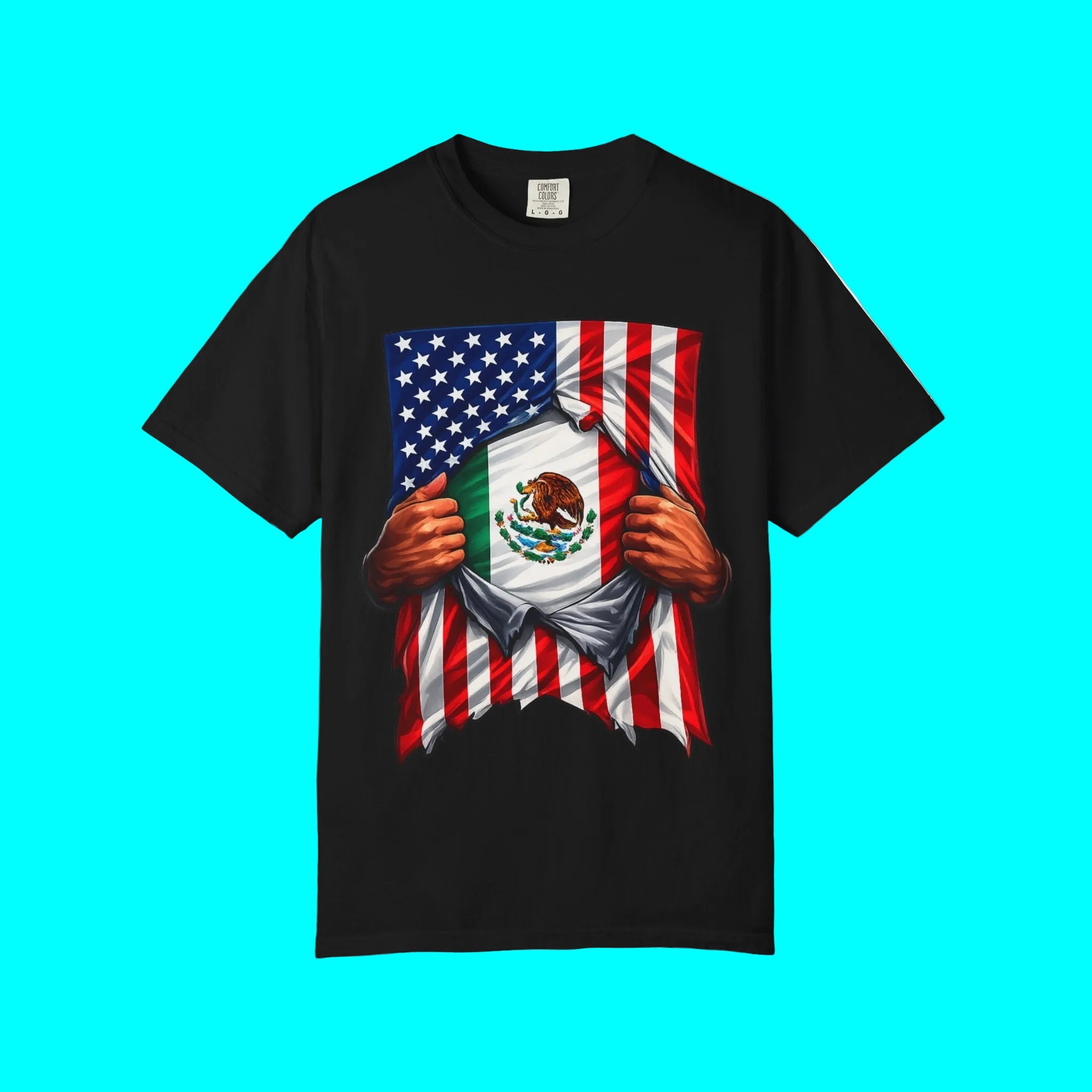 Mexico Flag + USA Flag Pride T-shirt | Mexican + American Flag Rip 4th Of July | Funny Viral Latino Tees | Unisex - 4 Colors