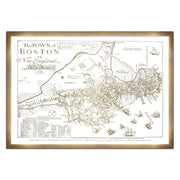 Town of Boston Map 1722- Gold Metallic