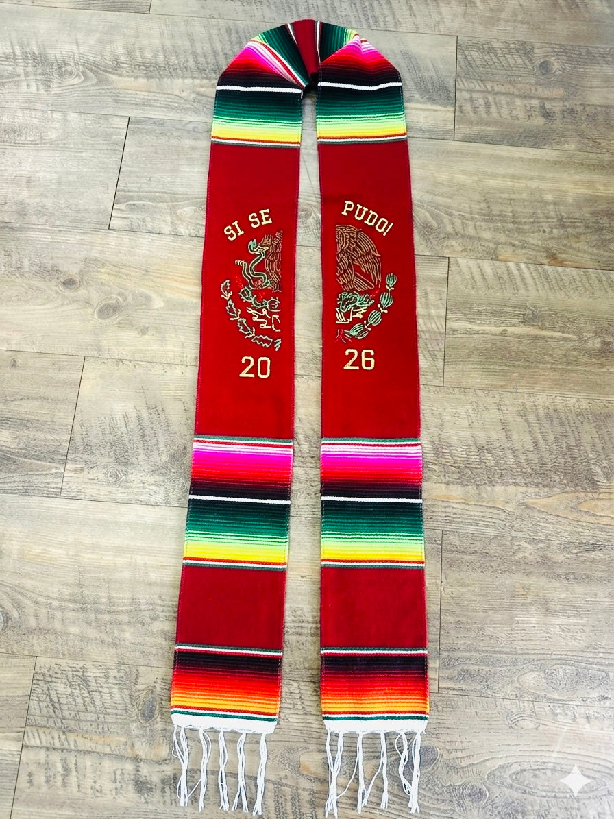 Mexican Serape Eagle Graduation Stole 2025