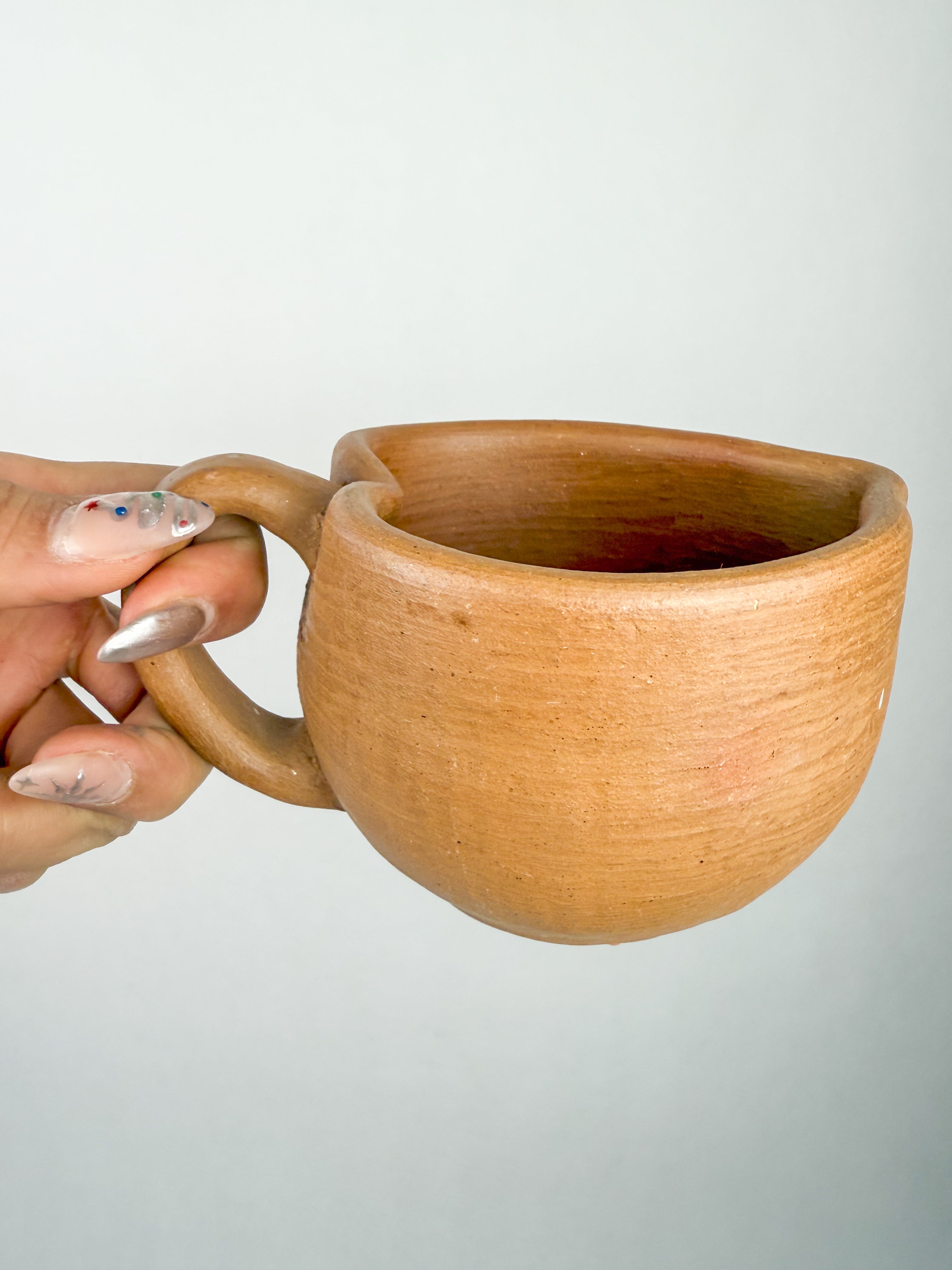 Oaxaca Red Clay Heart Mug - Taza Corazon