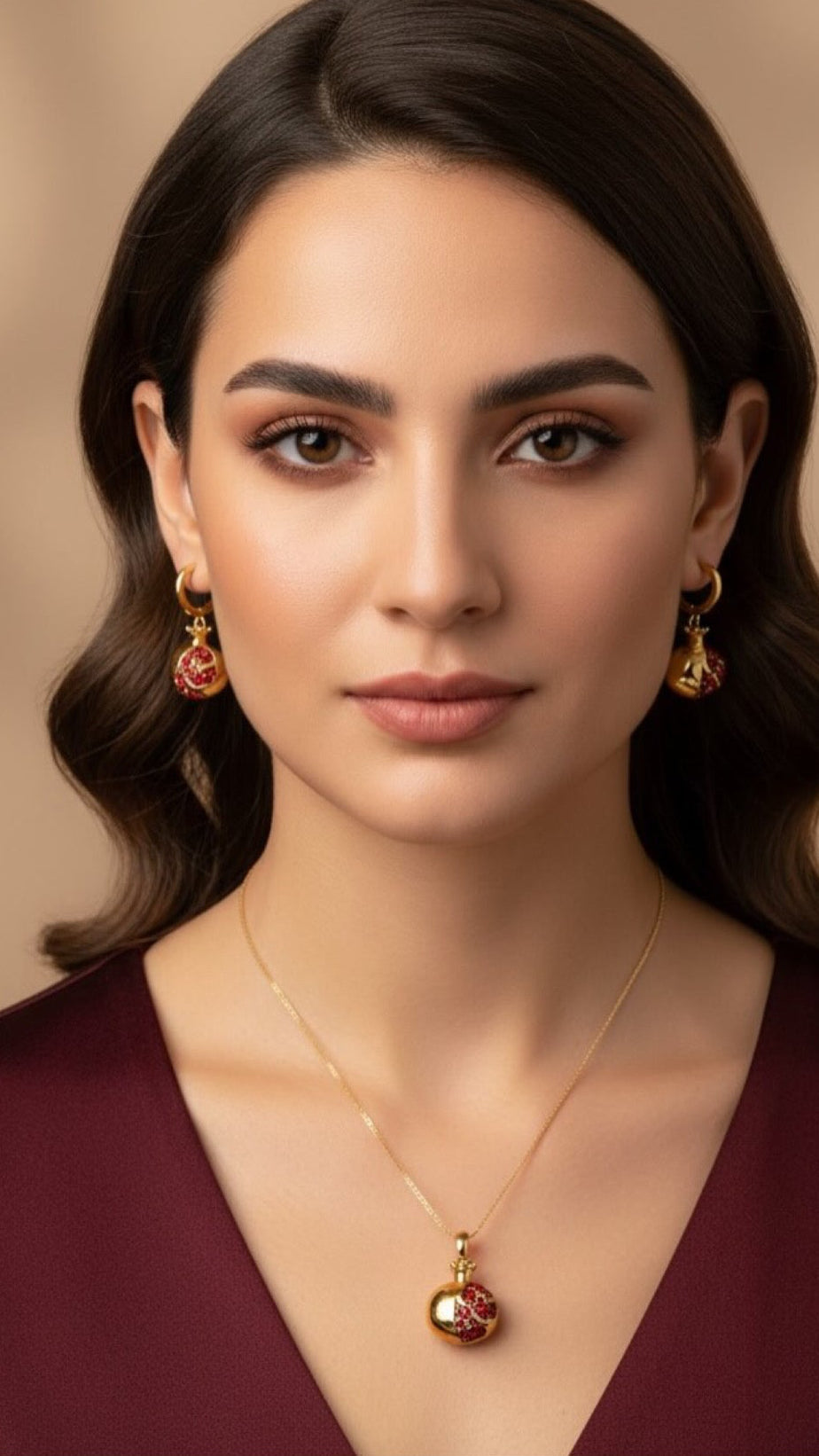 Drop Pomegranate Earrings #1