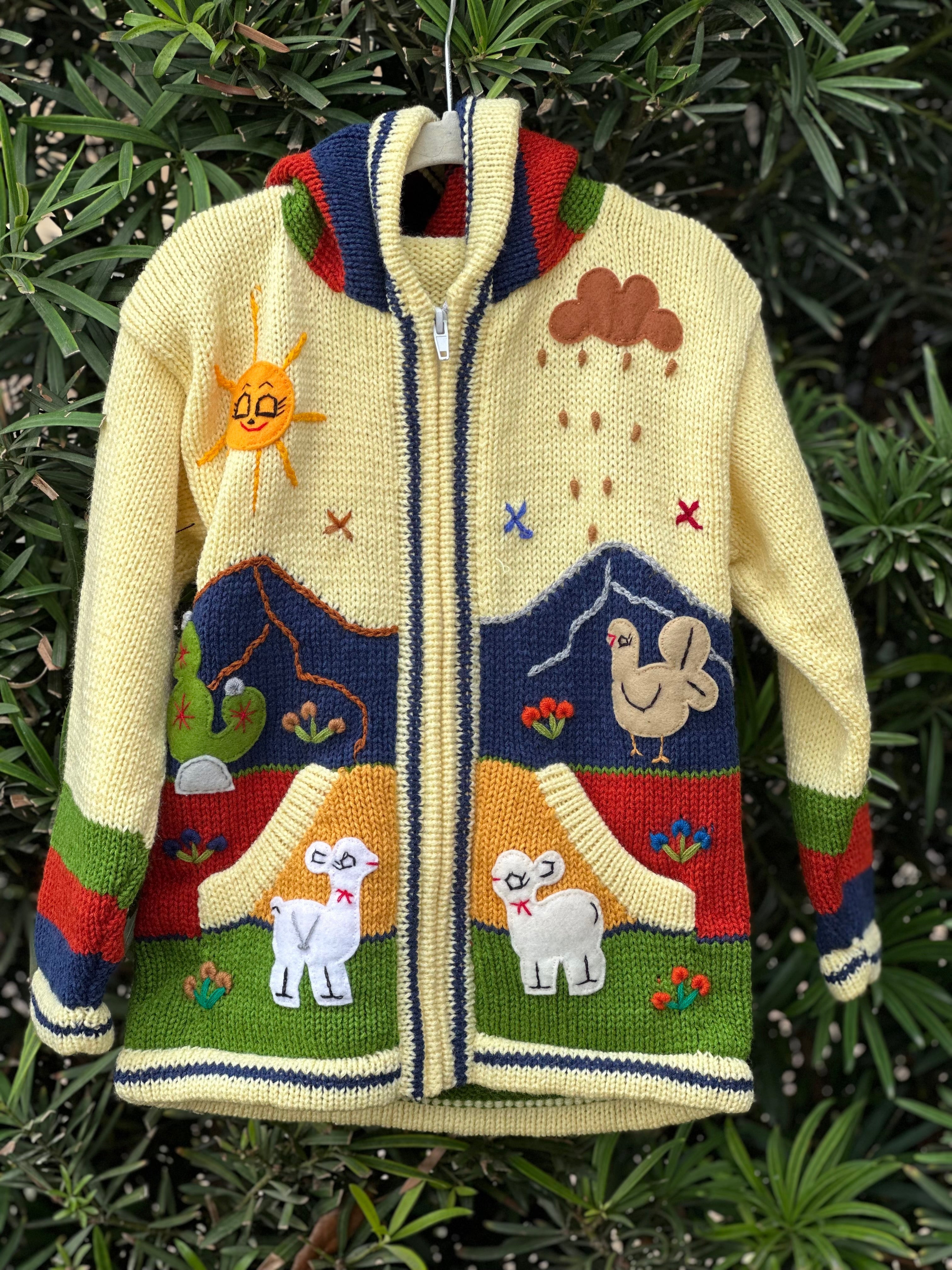 Boys Hand Knitted Sweater Top Size 8