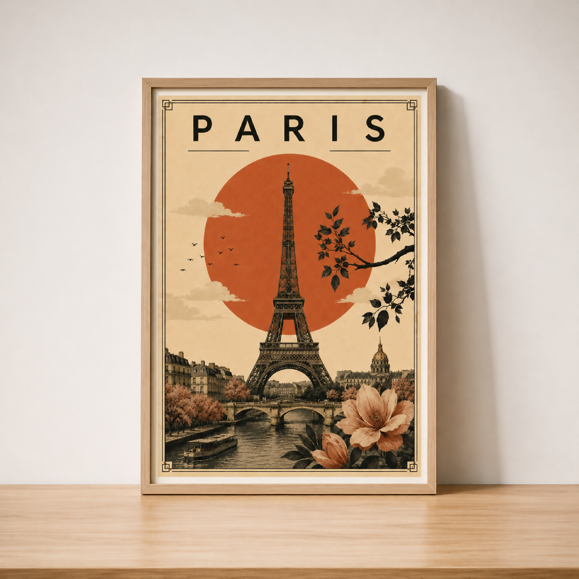 Paris Vintage Travel Poster Printable Wall Art