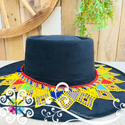 Beaded Rhombus Toquilla Hat - Hatband