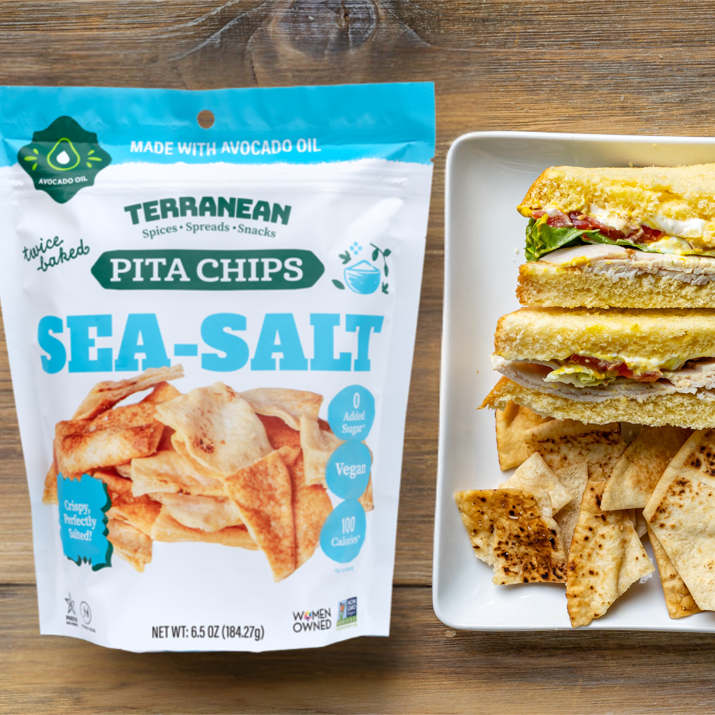 Pure Sea Salt Twice-Baked Pita Chips!