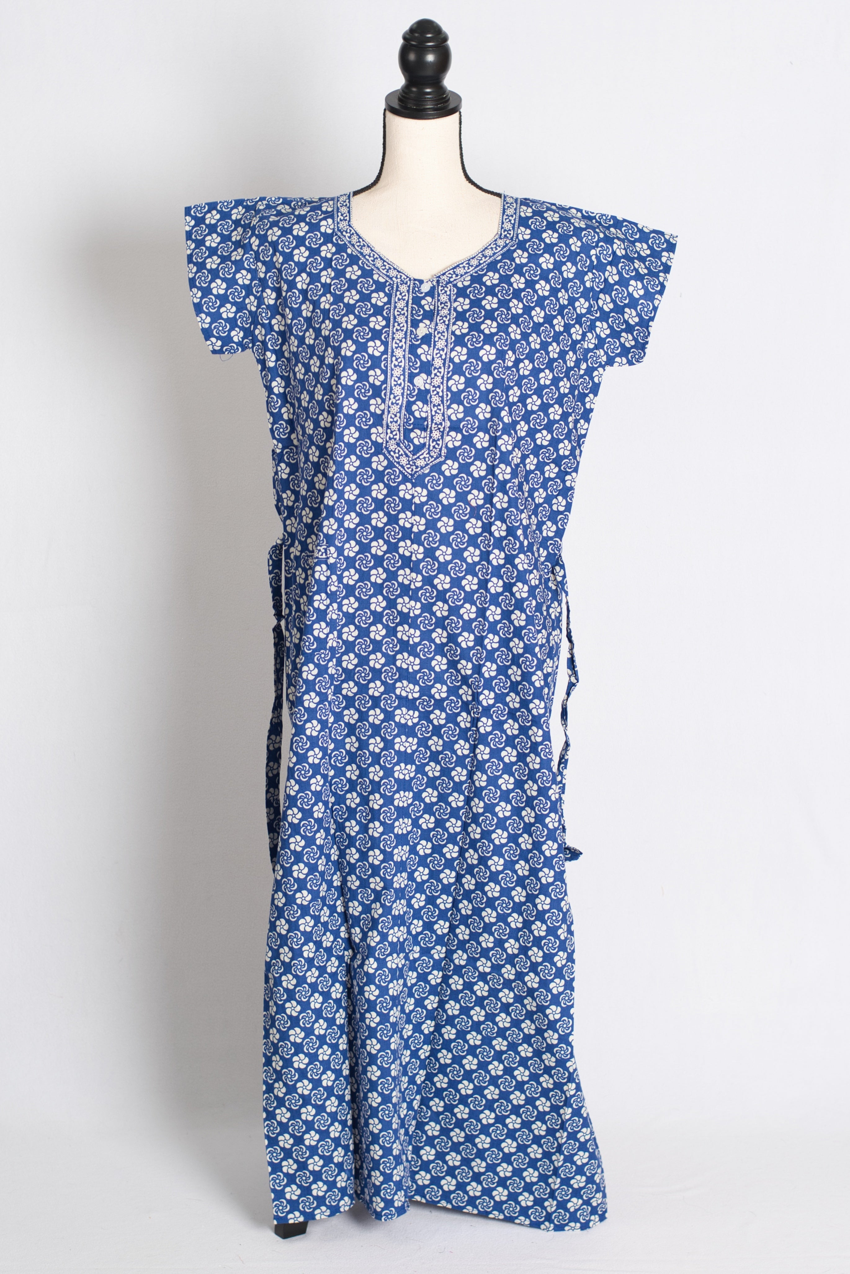 Printed Blue Pure Cotton Nightwear in Regular Size