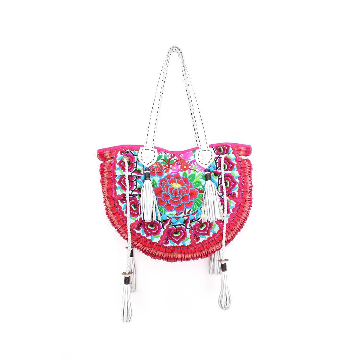 Half-Moon Ibiza Vintage Leather Boho Moon Shoulder Bag - Thailand