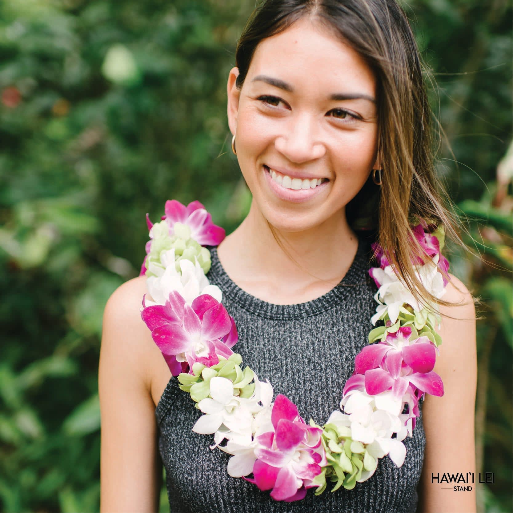 Paradise Triple Orchid Lei (Multi-Color)