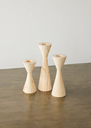Geo Tealight Wooden Candle Holder White, Black, Natural