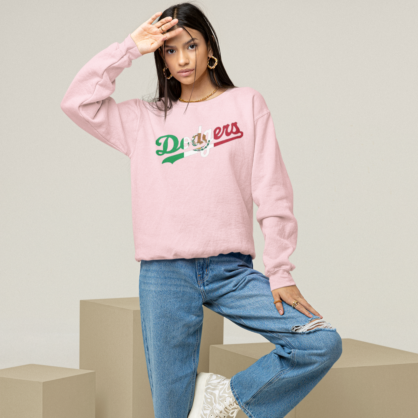 Los Angeles Mexican Pride Dodger Crewneck Sweatshirt | World Series 2025 LA Champions Baseball | Funny Latino | 3 Colors
