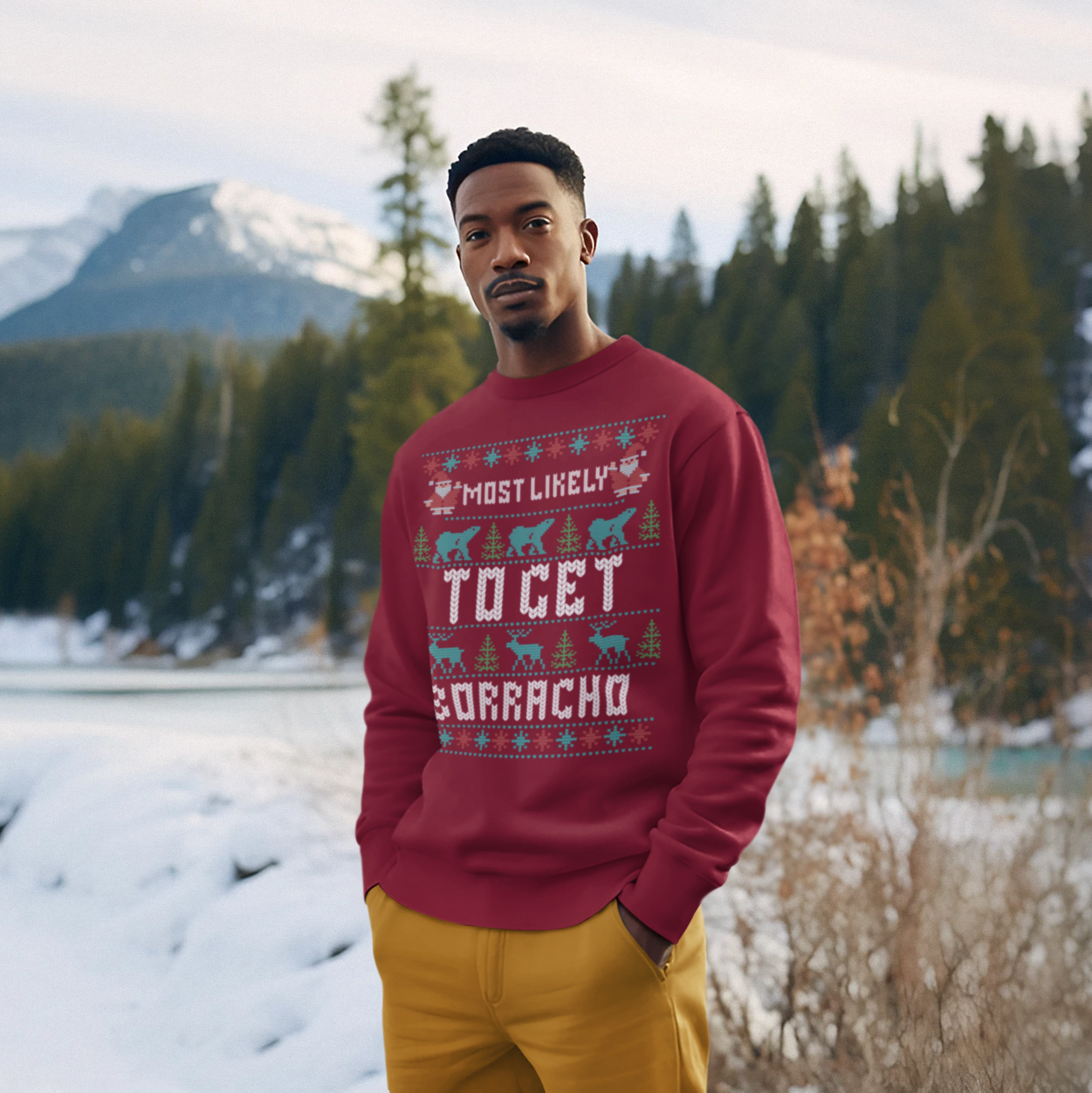 Most Likely To Get Borracho Ugly Christmas Crewneck Sweater | Latino | 3 Colors