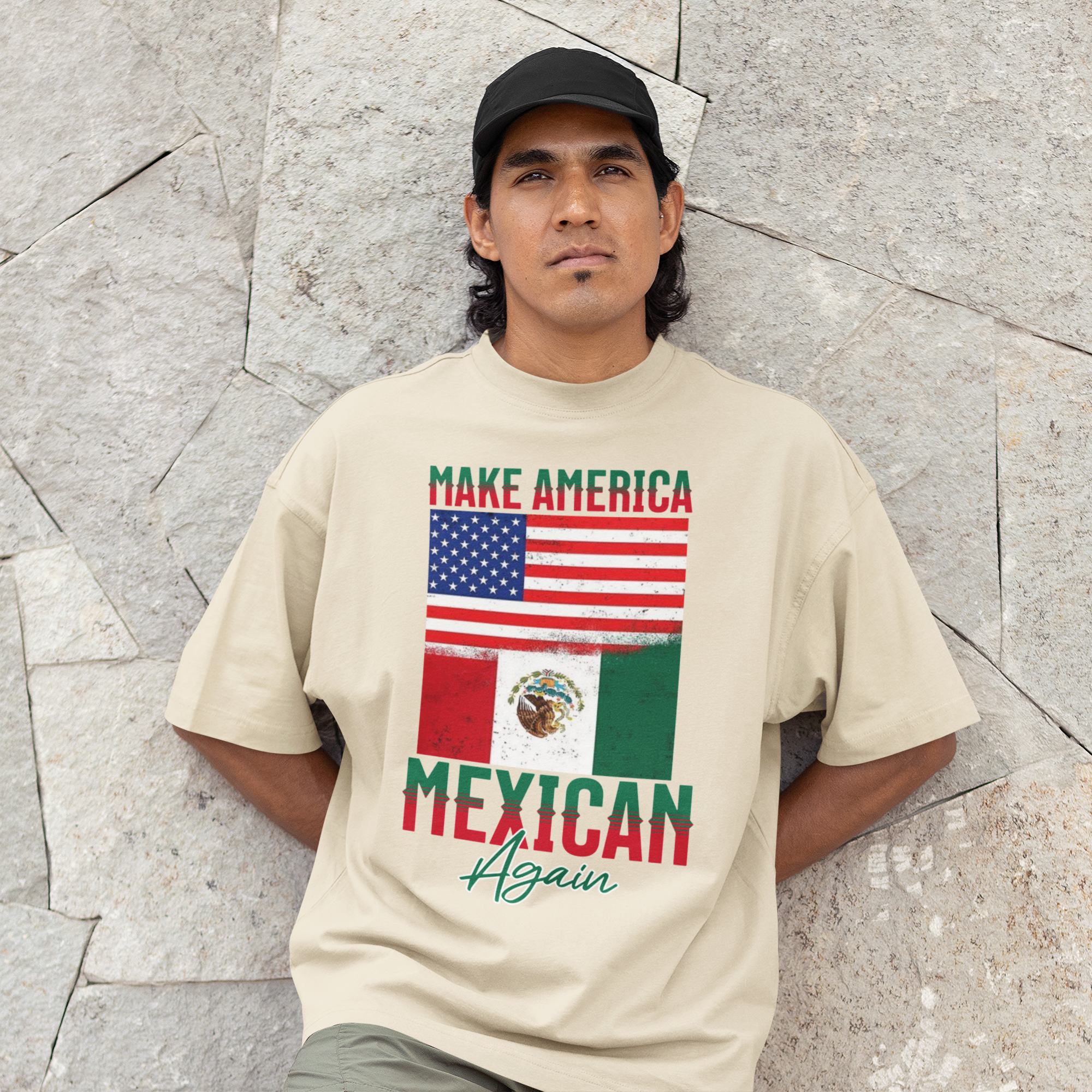 Make America Mexican Again T-shirt | Mexico + USA Flags Viral Latino Tees | 3 Colors